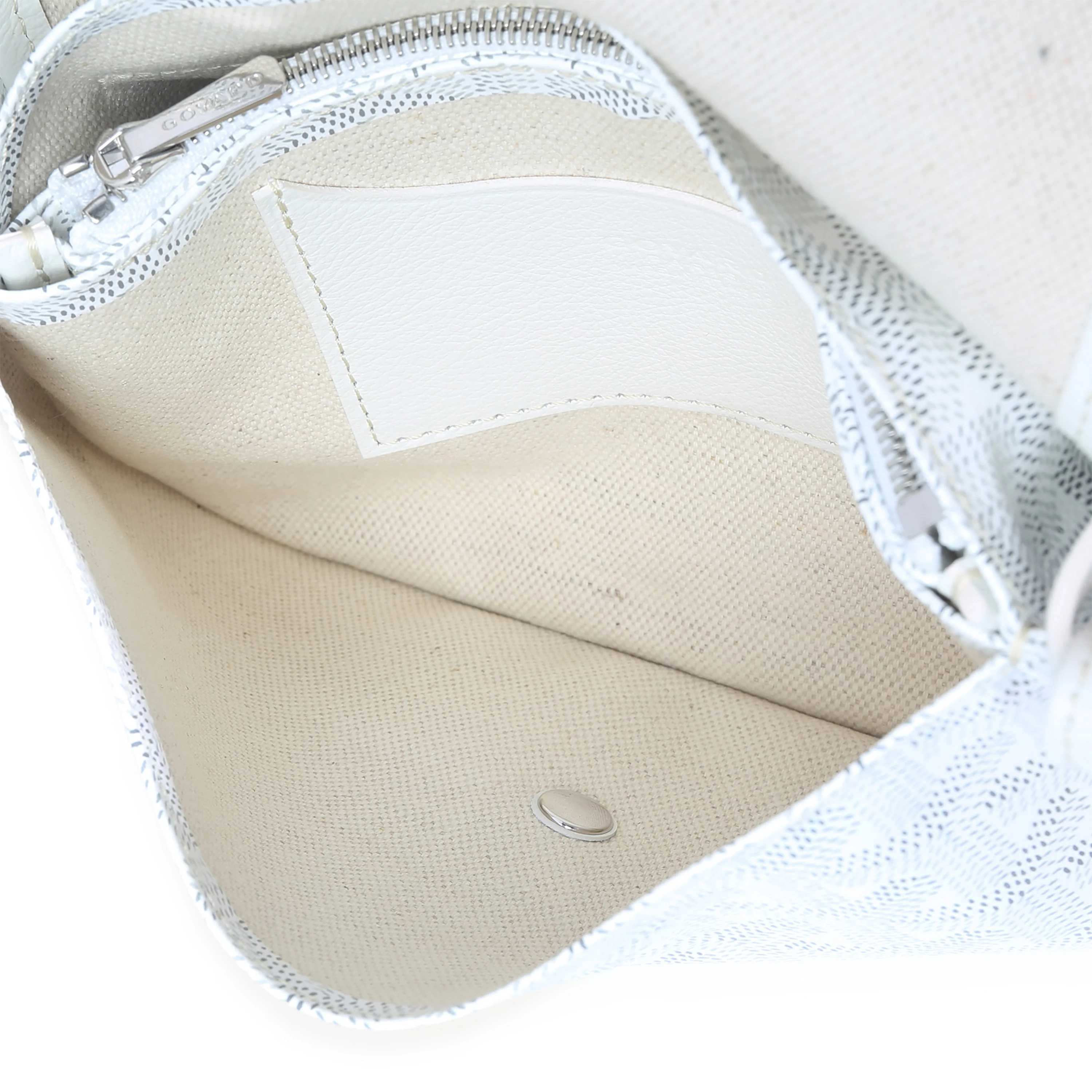 White Goyardine Canvas Plumet Pocket Wallet - Image 8