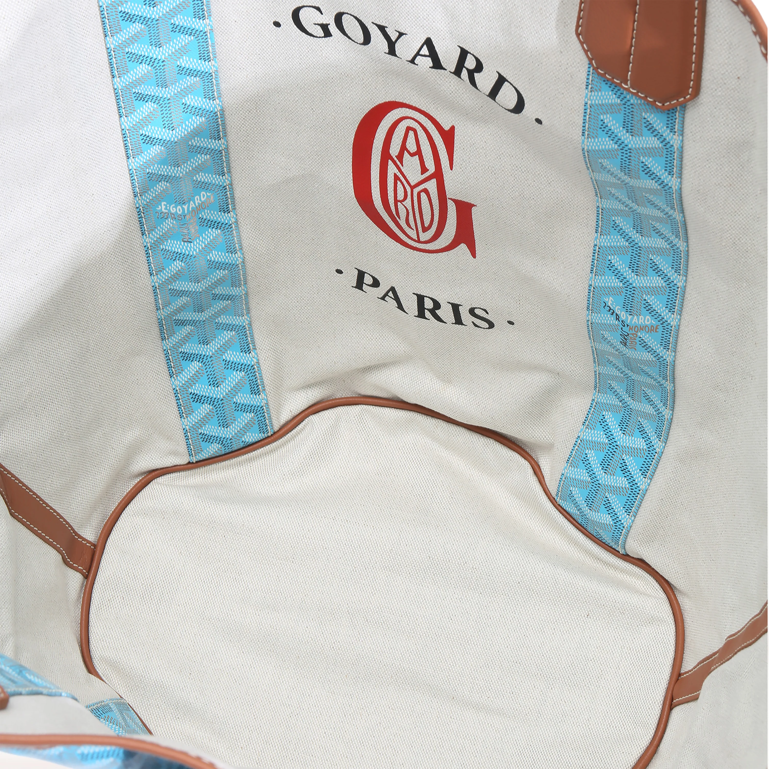 Turqouise Goyardine Canvas Reversible Belharra Tote - Image 6