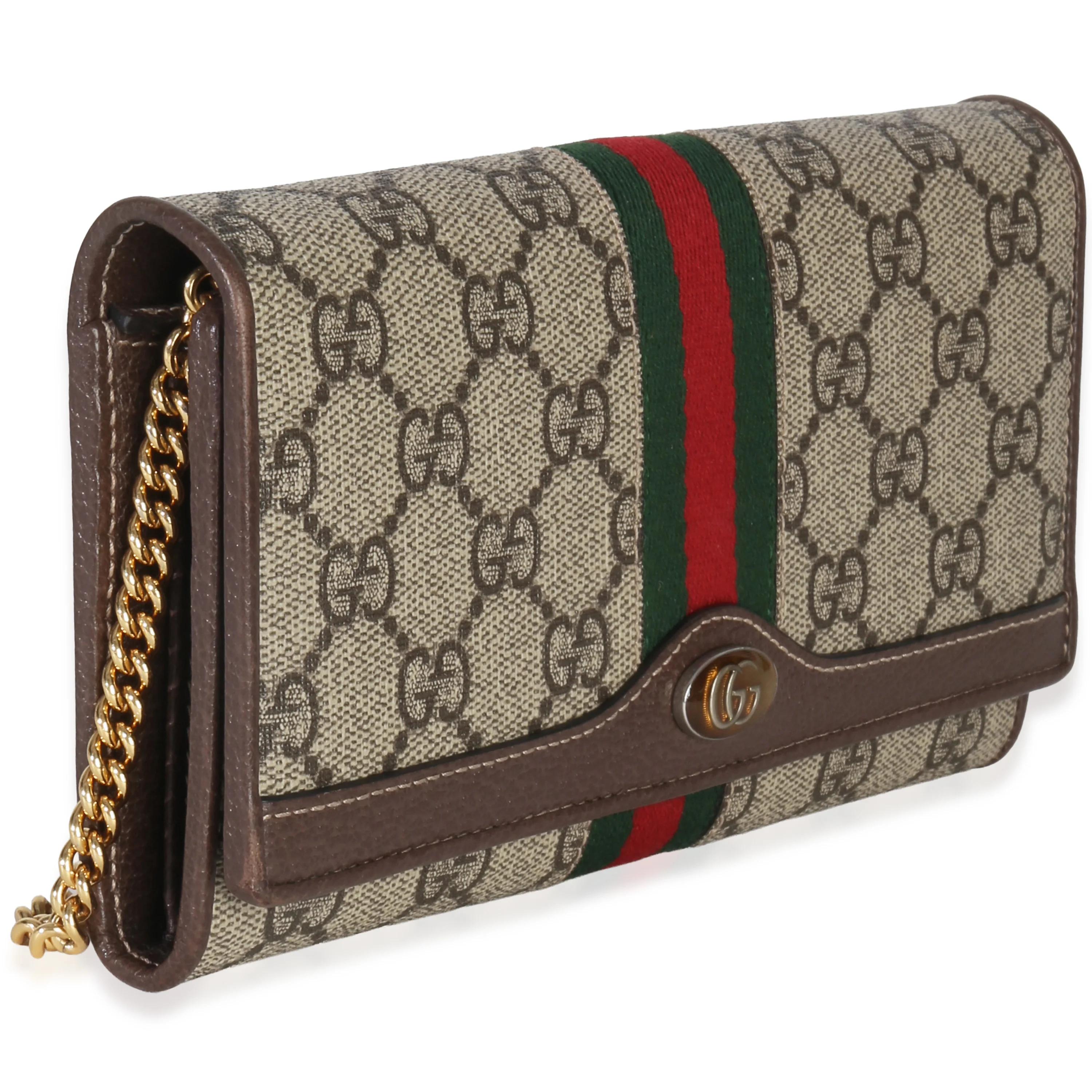 Beige GG Supreme Canvas Ophidia Wallet On Chain - Image 3