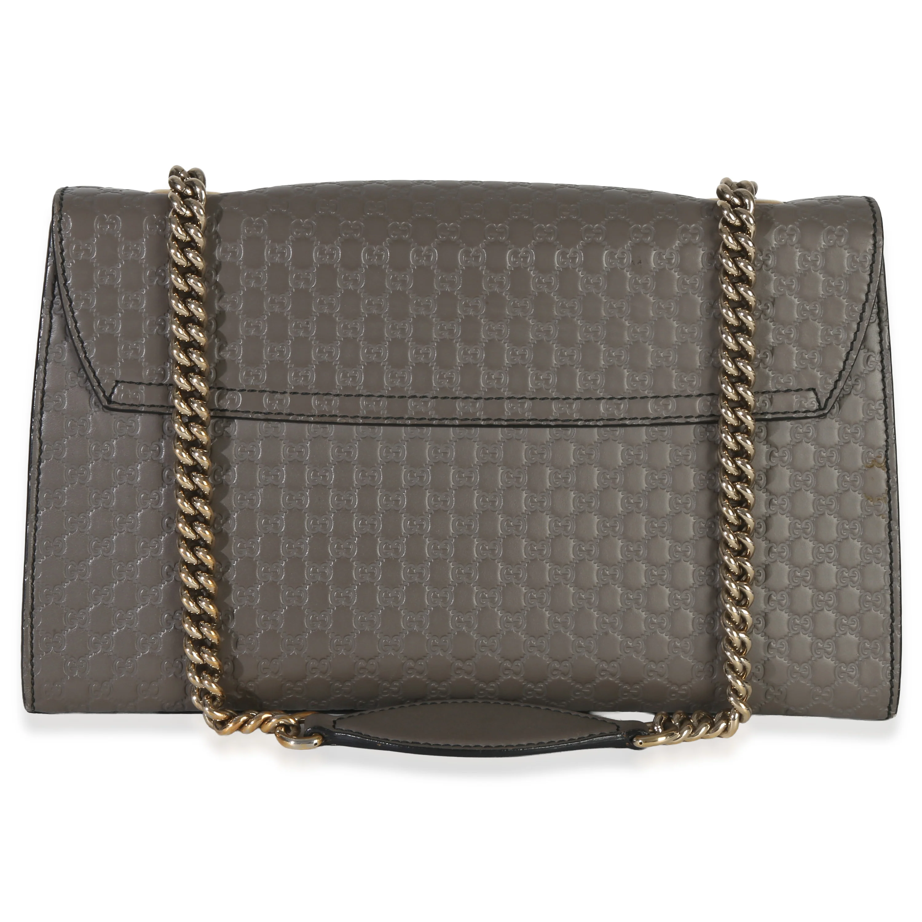 Grey Guccissima Emily Leather Medium Chain Shoulder Bag - Image 4