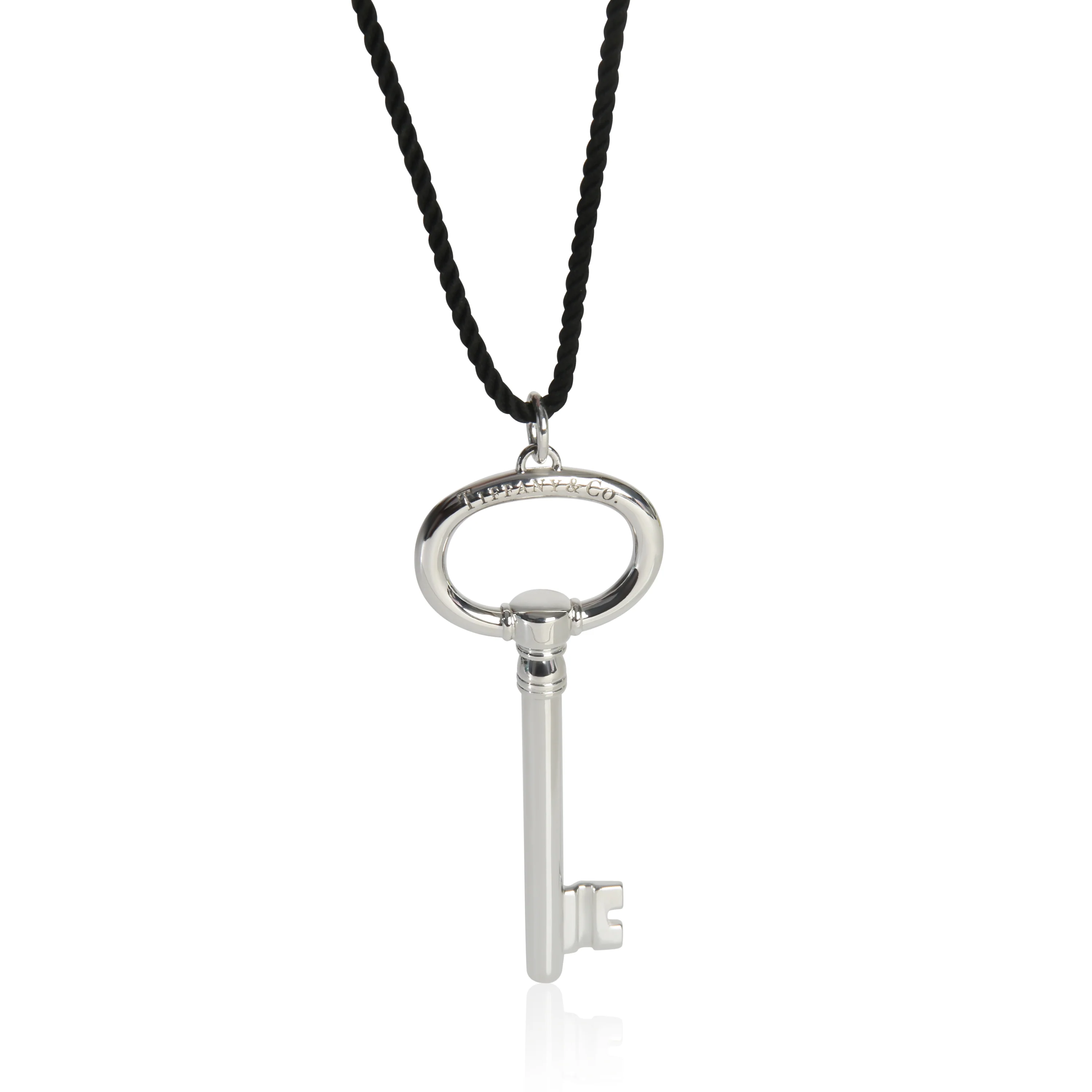 Sterling Silver  Large Oval Key Pendant