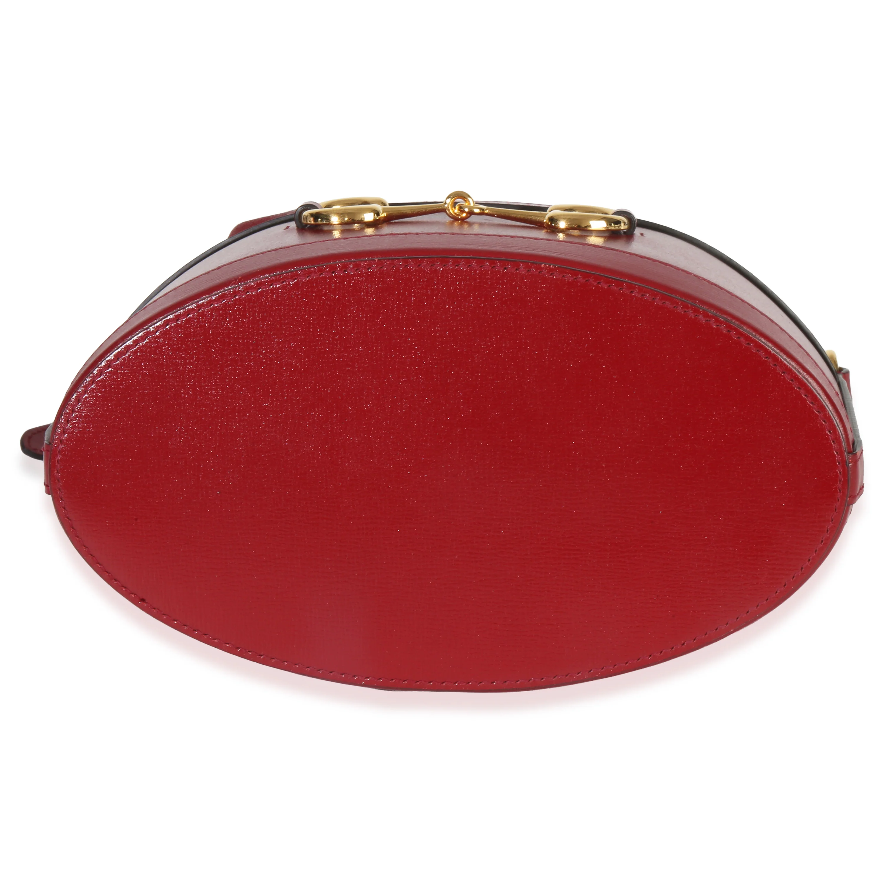 Red Calfskin Horsebit 1955 Drawstring Bucket Bag - Image 5
