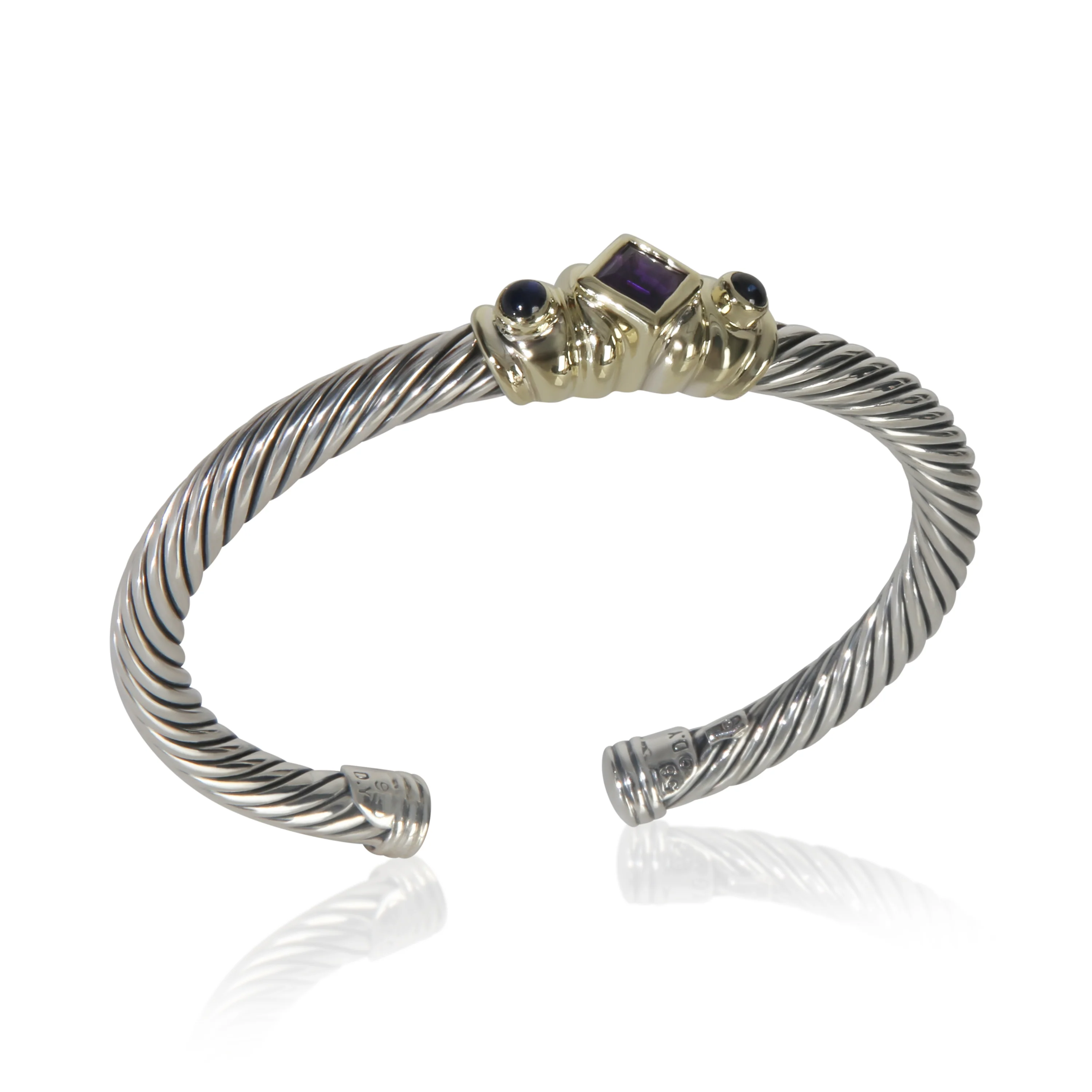 Yellow Gold & Sterling Silver Amethyst and Iolite Renaissance Brace - Image 4