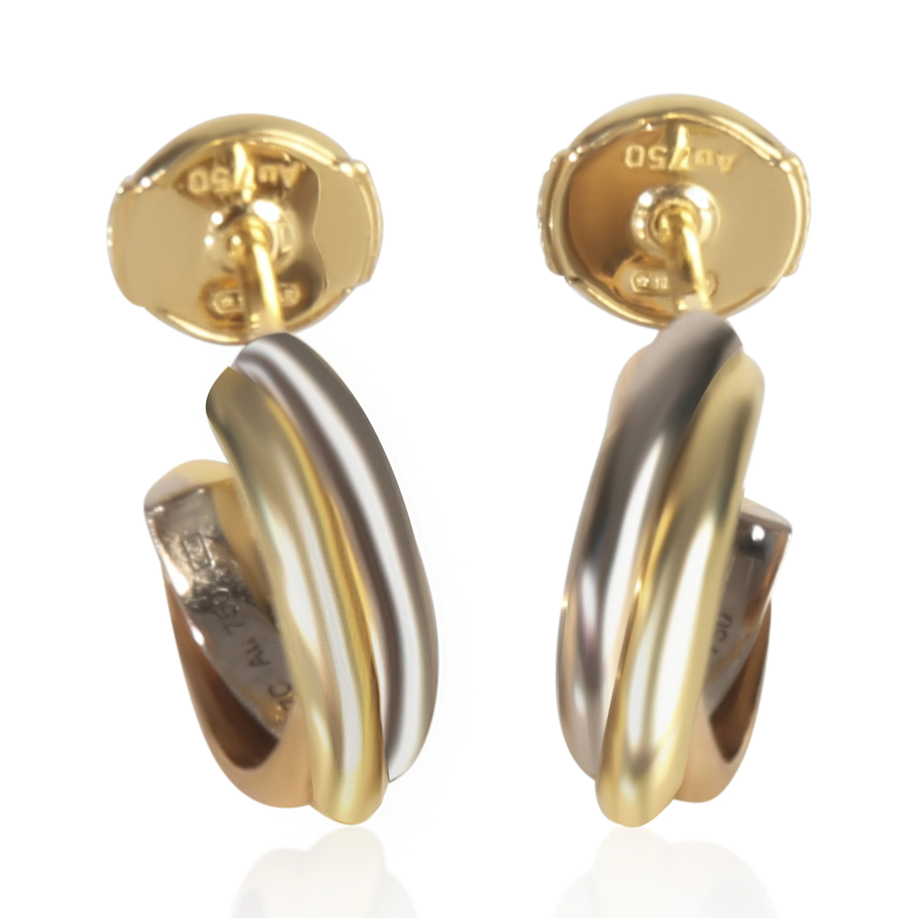 3-Tone Gold  Mini Model Trinity Earrings