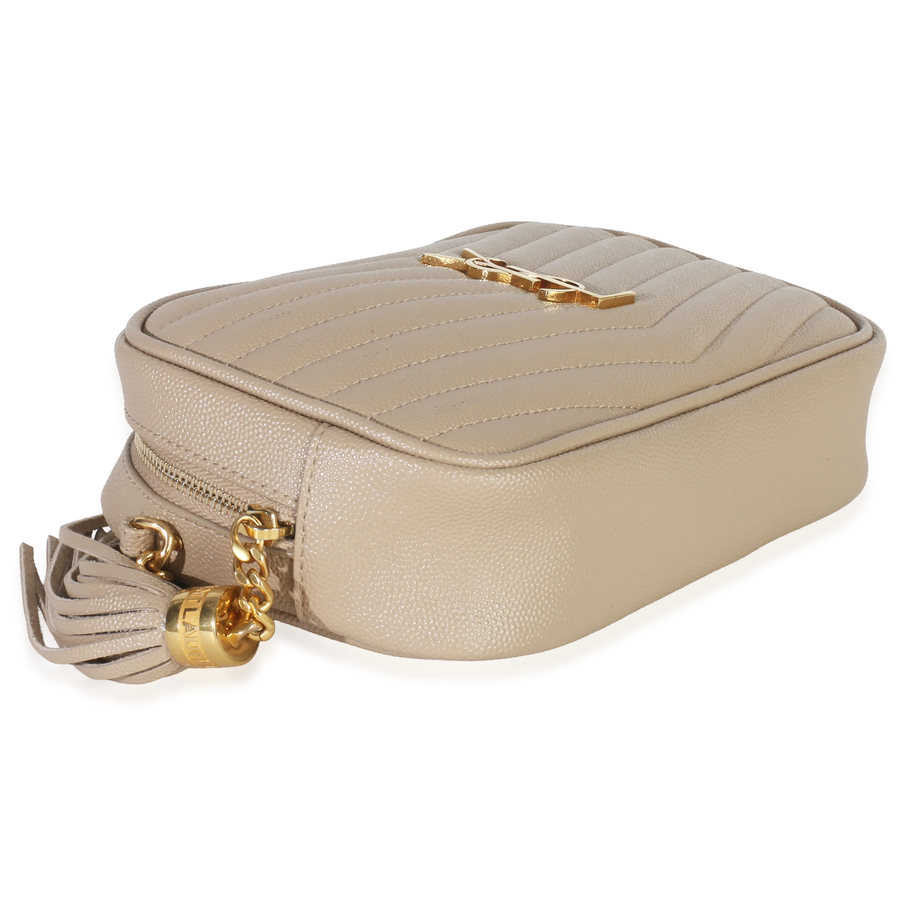 Beige Grain De Poudre Matelasse Mini Lou Camera Bag - Image 6