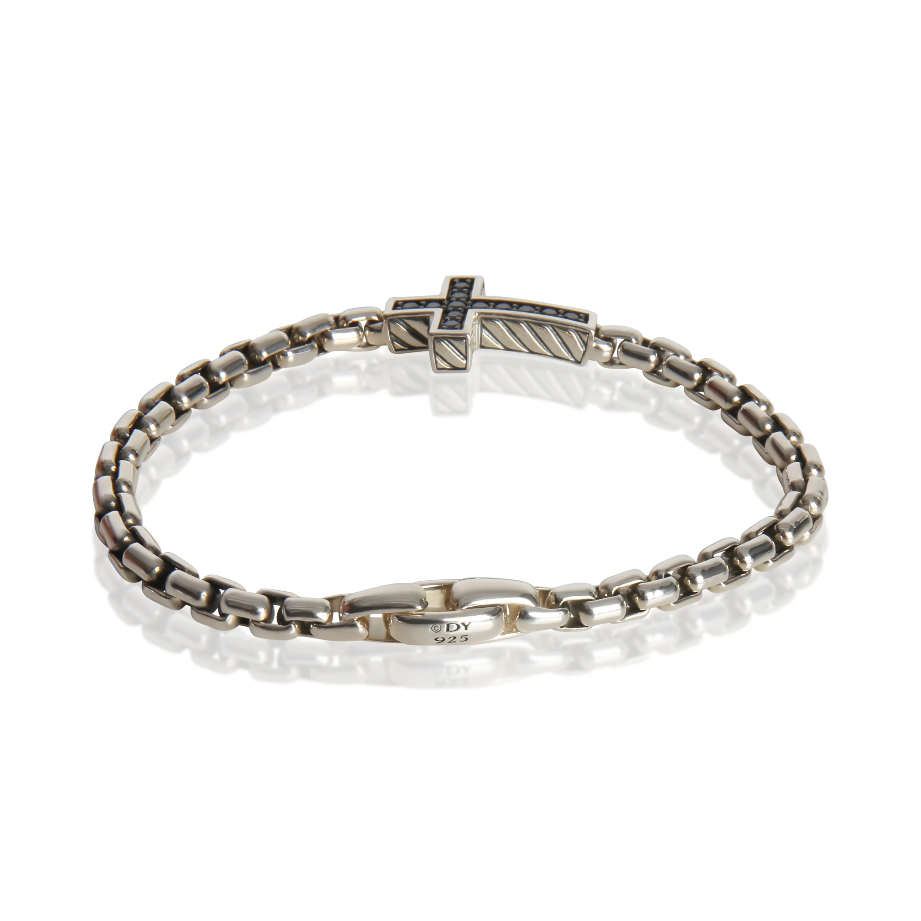 Sterling Silver Diamond Cross Station Bracelet - Image 3