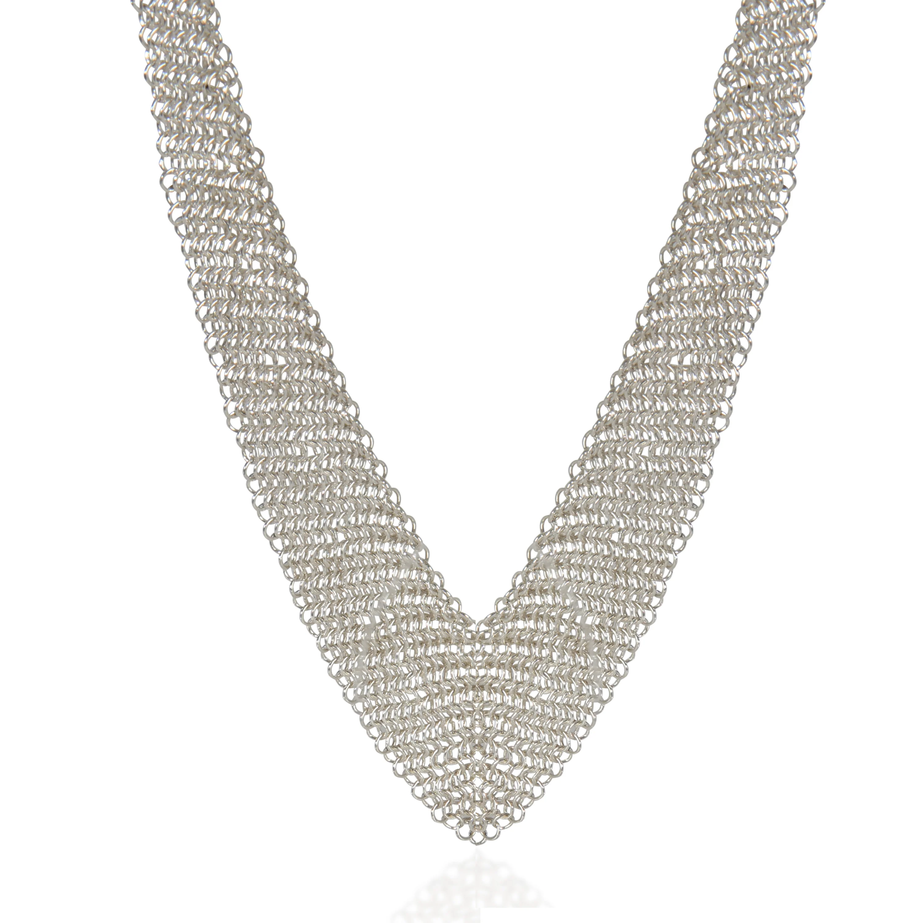 Sterling Silver Elsa Peretti Mesh Bib Necklace