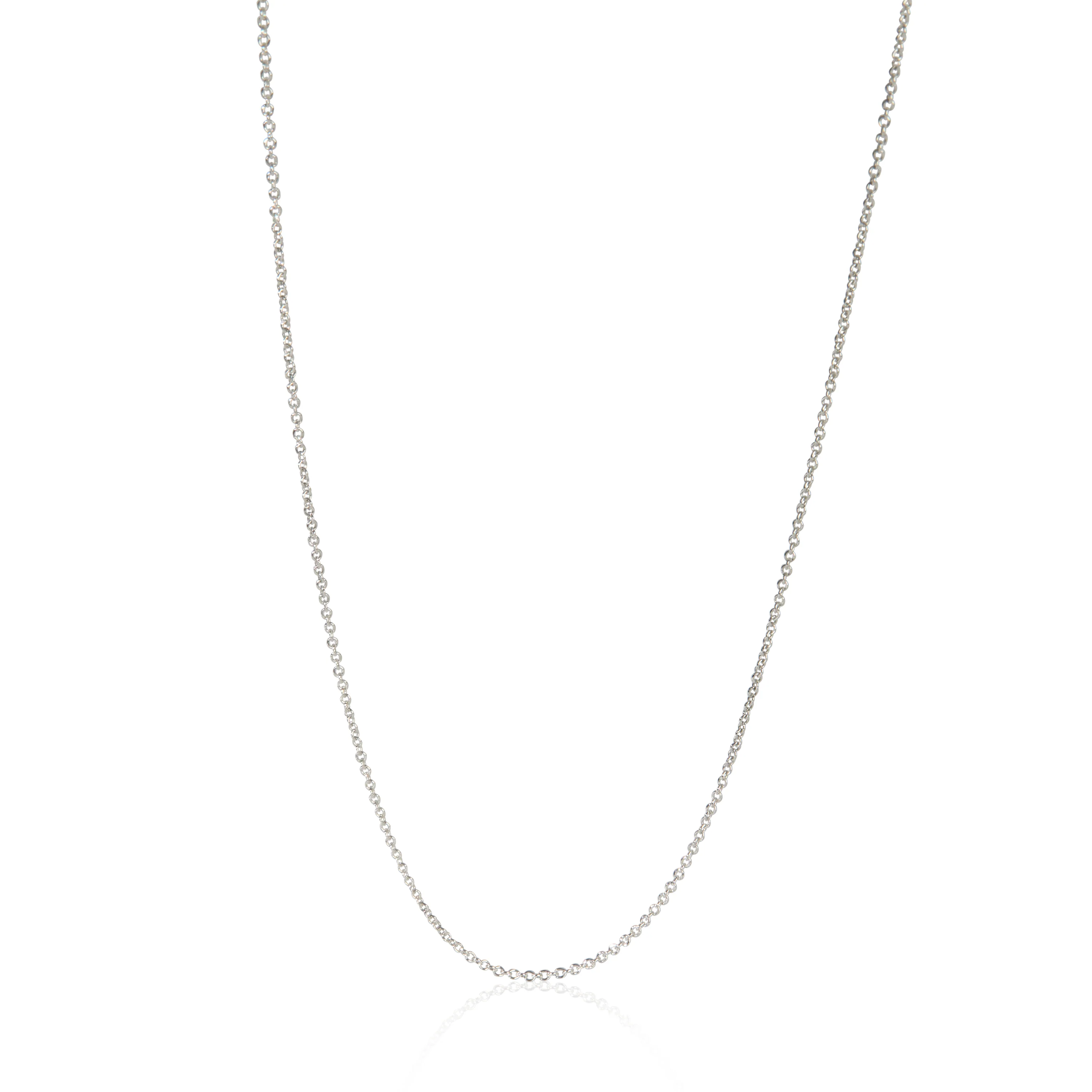 White Gold  Cable Chain Necklace