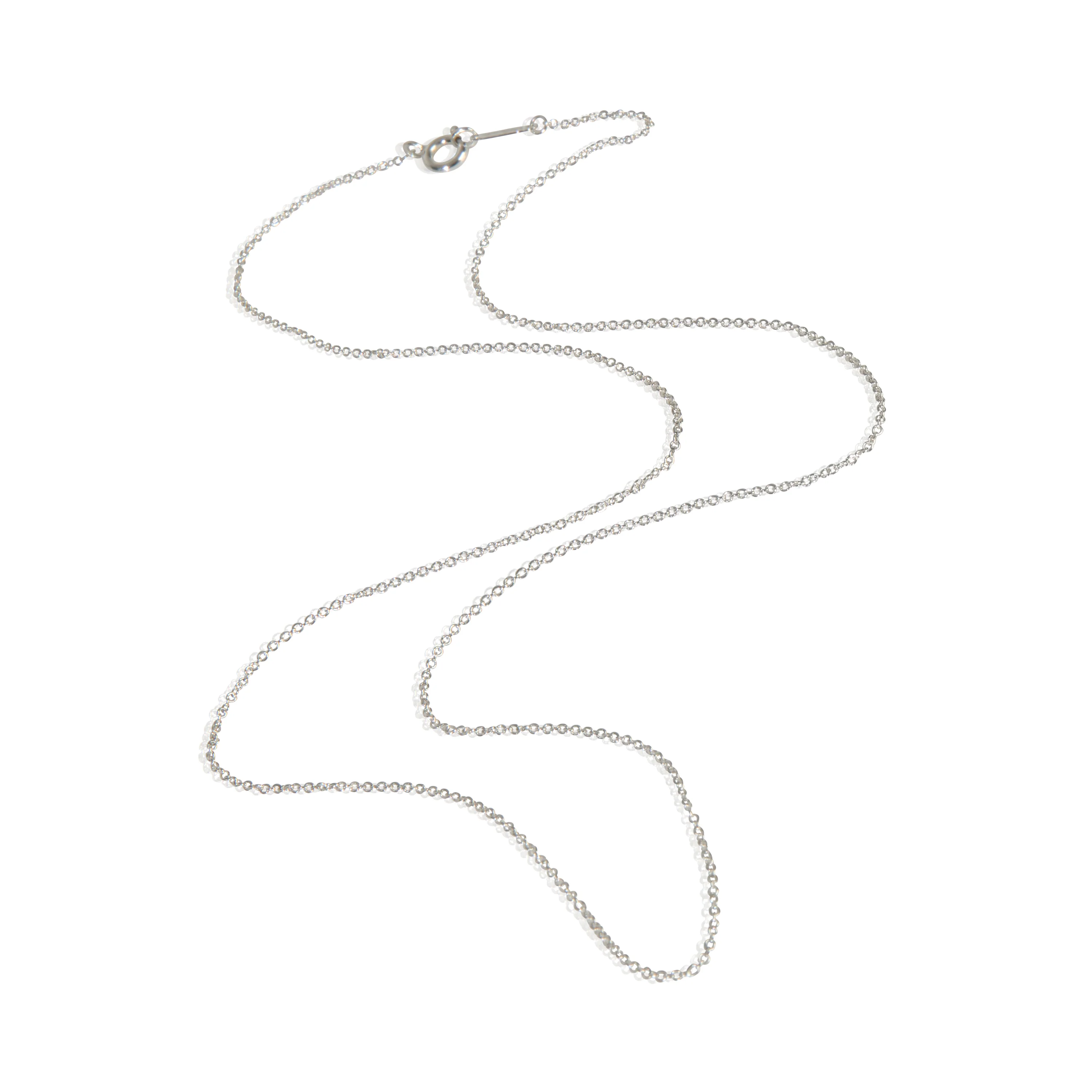 White Gold  Cable Chain Necklace - Image 3