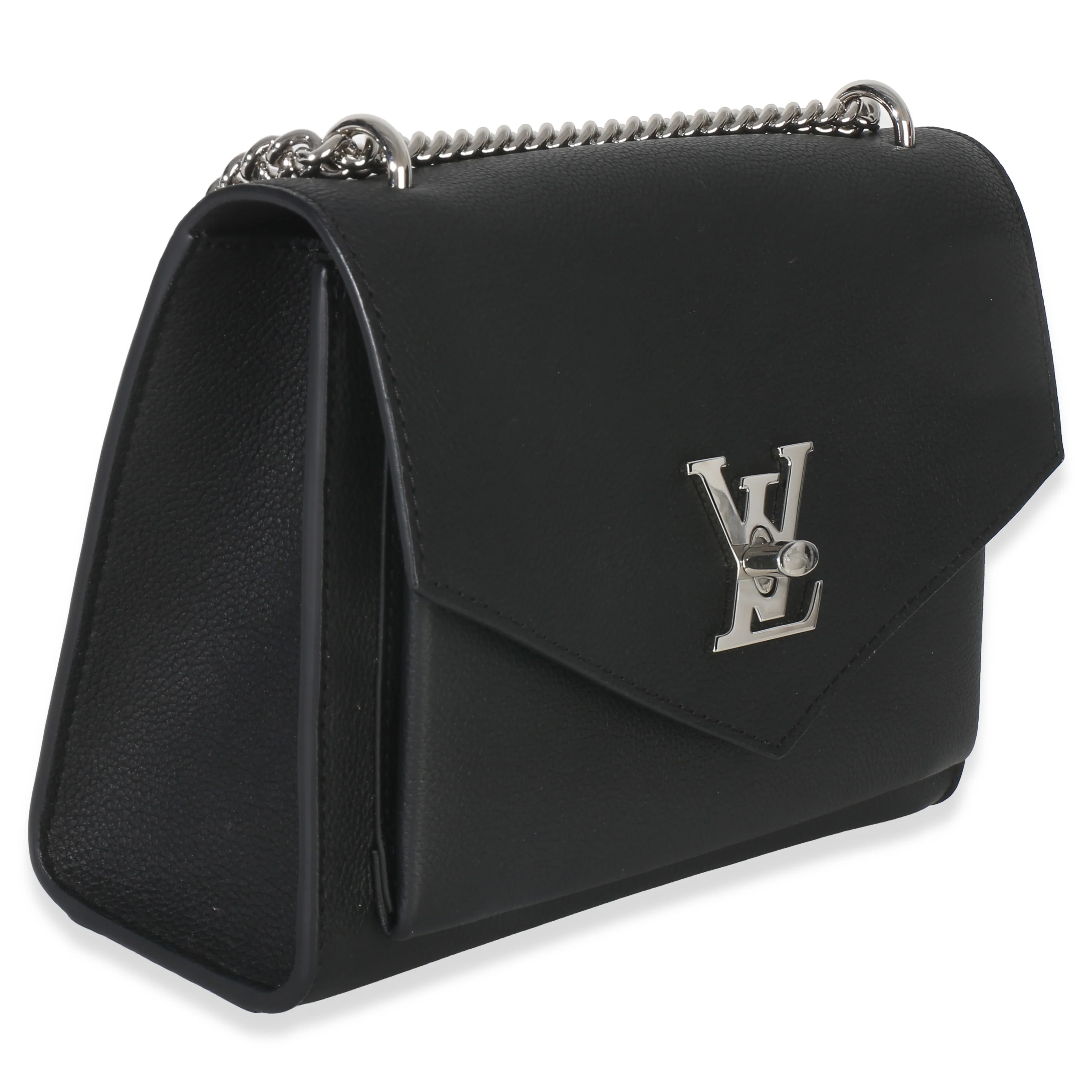 Black Soft Calfskin Mylockme Chain Bag BB - Image 4