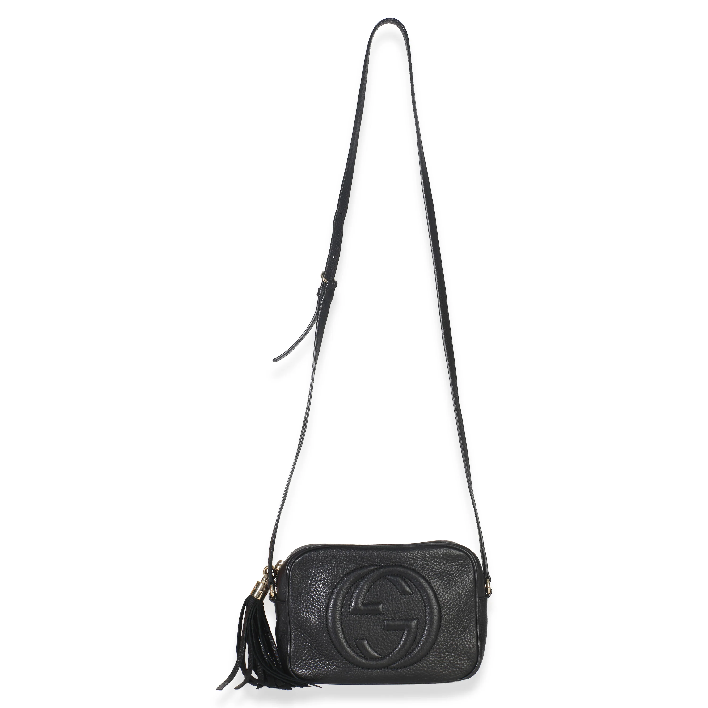 Black Pebbled Calfskin Small Soho Disco Crossbody - Image 9