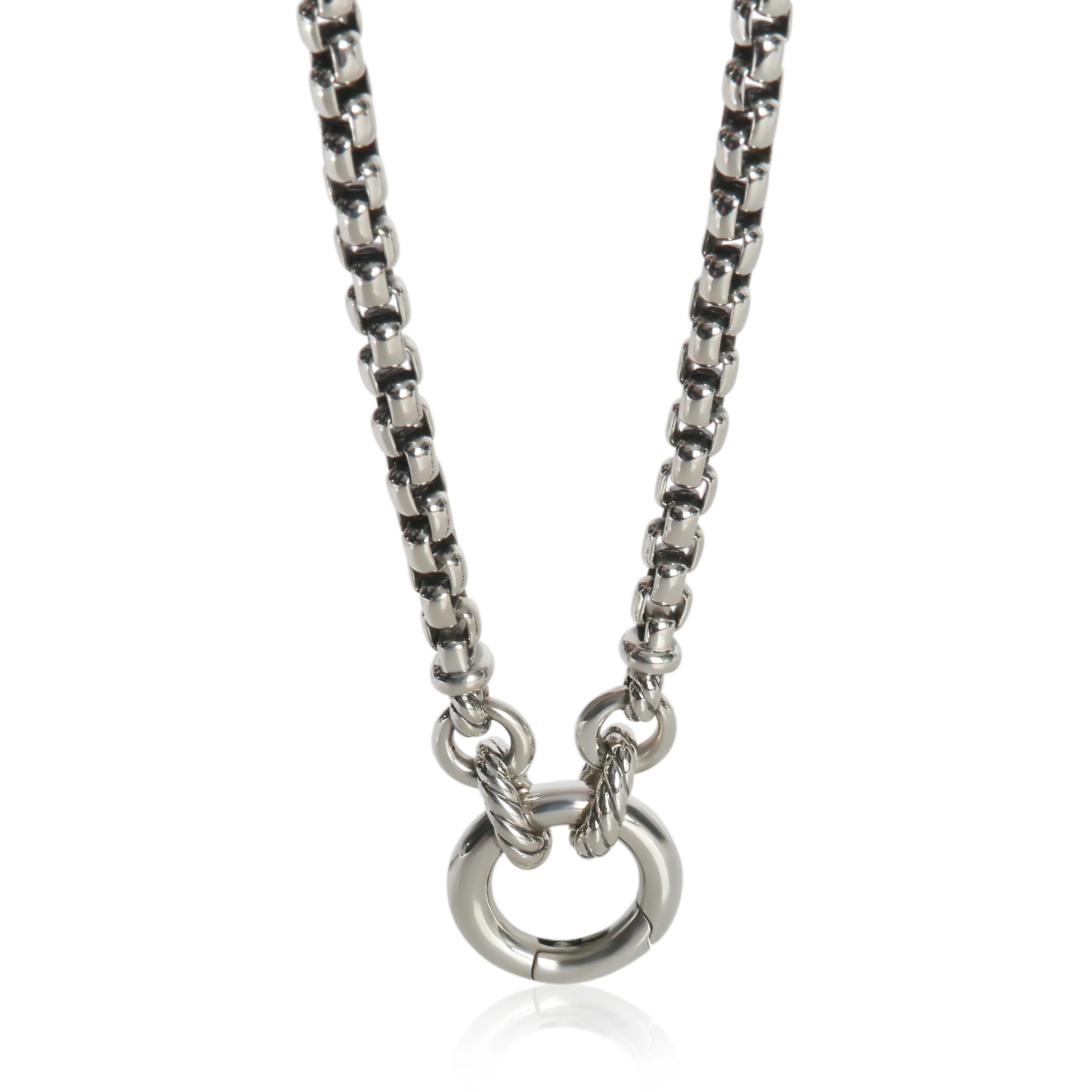 Sterling Silver Smooth Amulet Vehicle Box Necklace