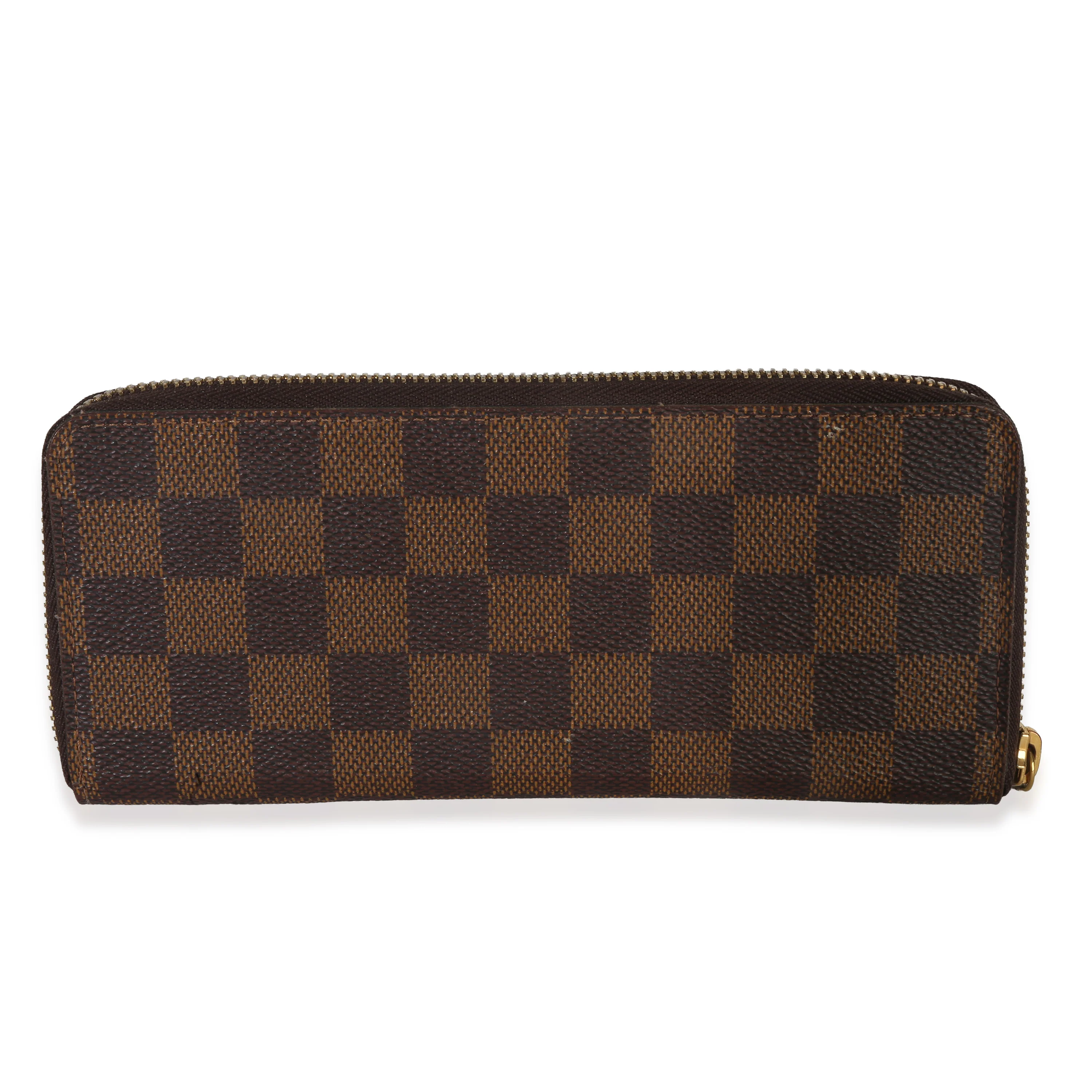 Rose Ballerine Damier Ebene Canvas Clemence Zippy Wallet - Image 4