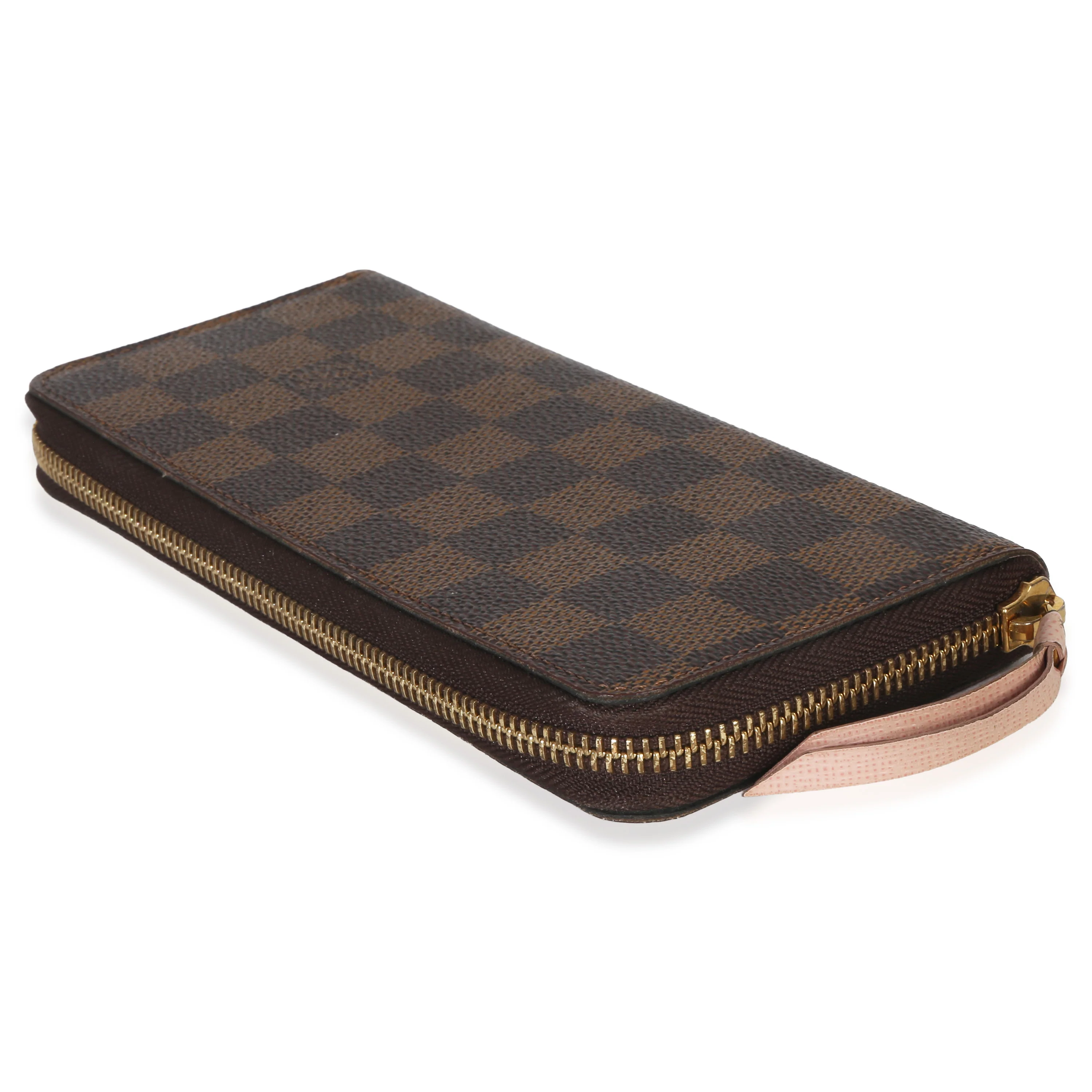 Rose Ballerine Damier Ebene Canvas Clemence Zippy Wallet - Image 5