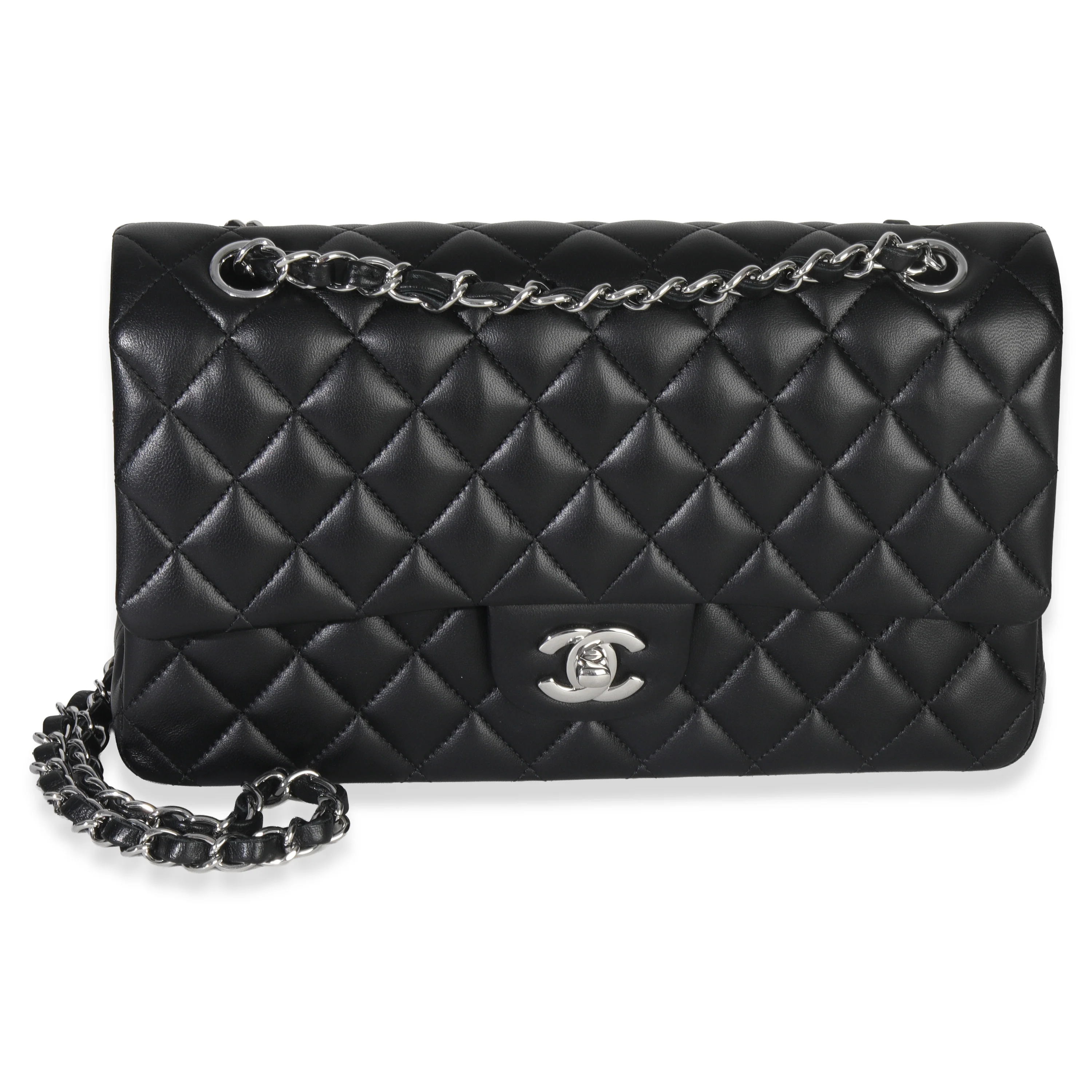 Black Quilted Lambskin Medium Classic Double Flap Bag
