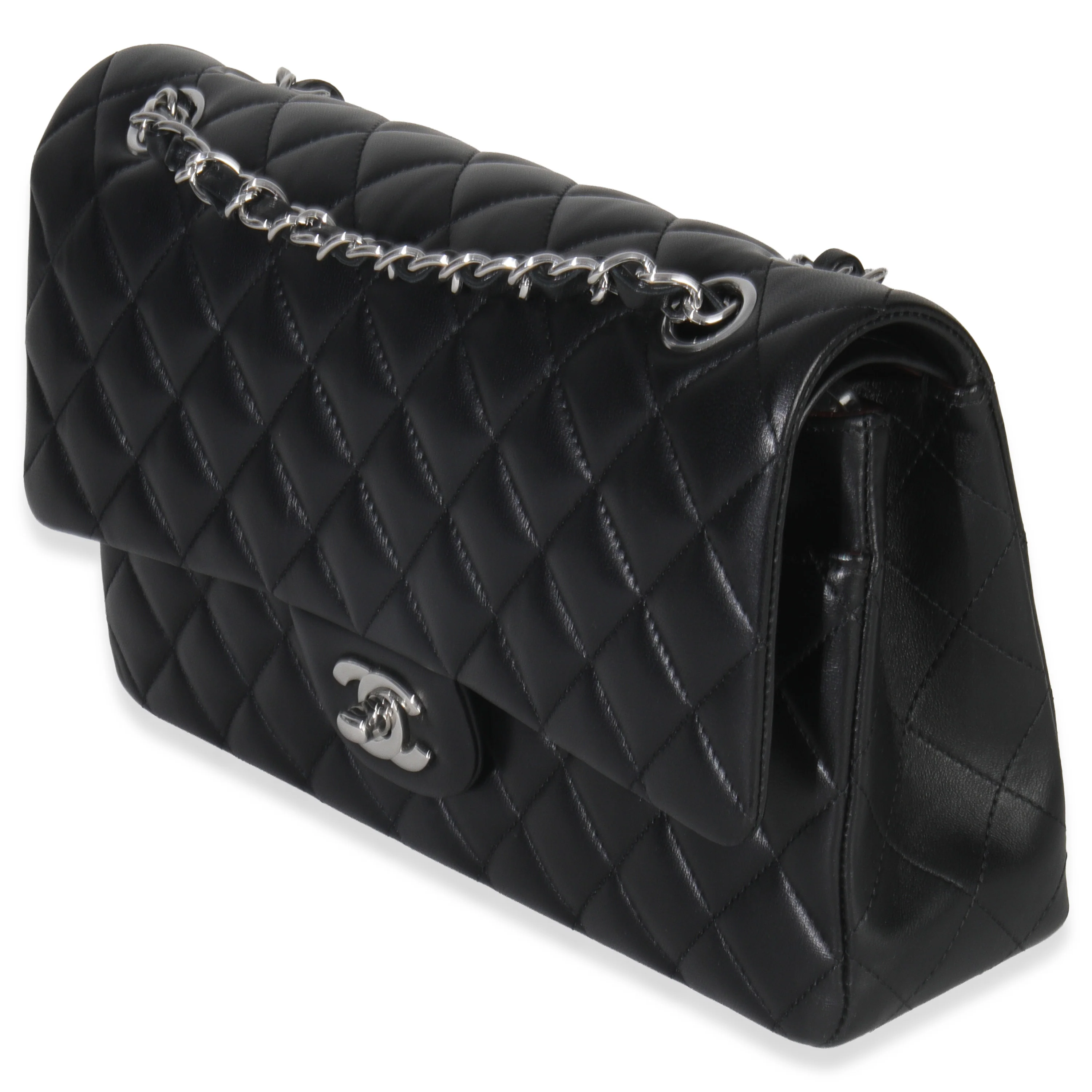 Black Quilted Lambskin Medium Classic Double Flap Bag - Image 2