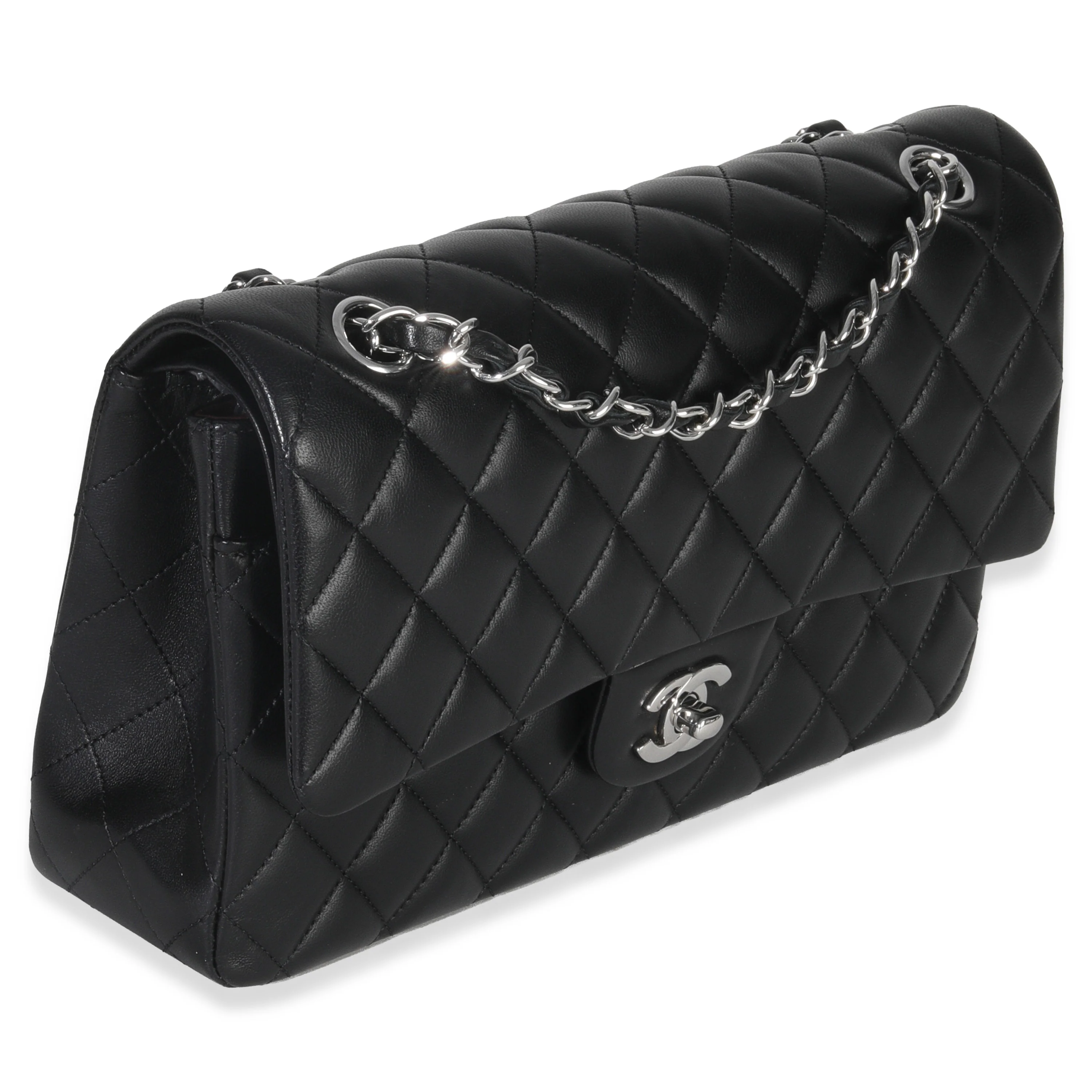 Black Quilted Lambskin Medium Classic Double Flap Bag - Image 3