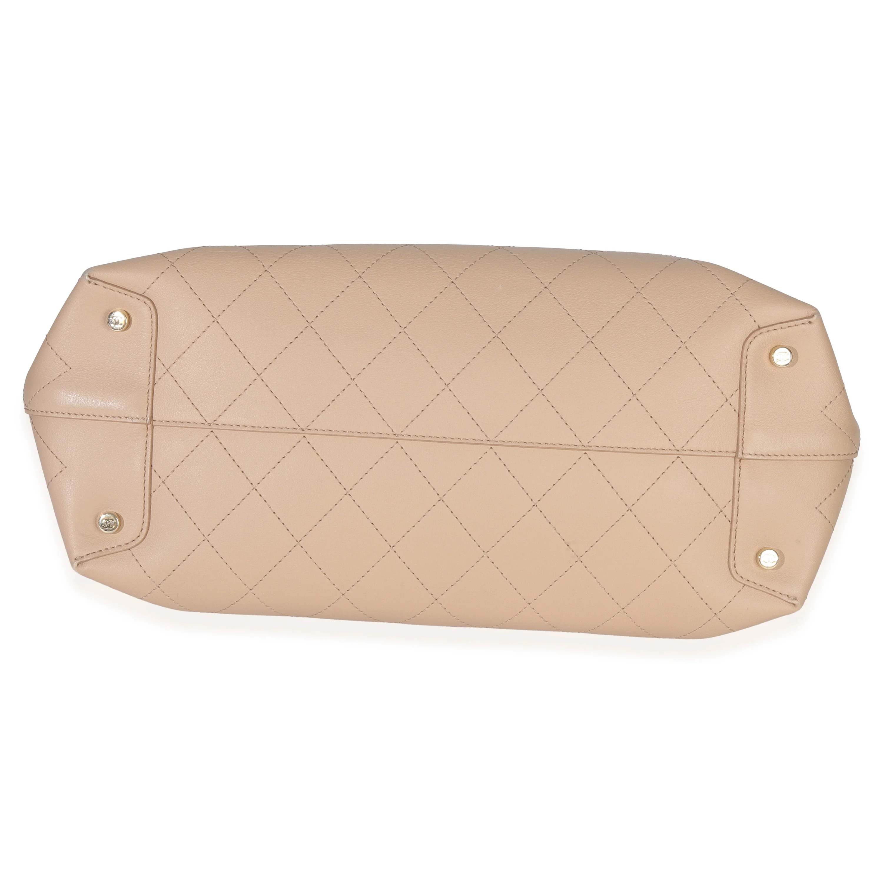 Beige Quilted Calfskin Large Serial Shopper Tote - Image 7