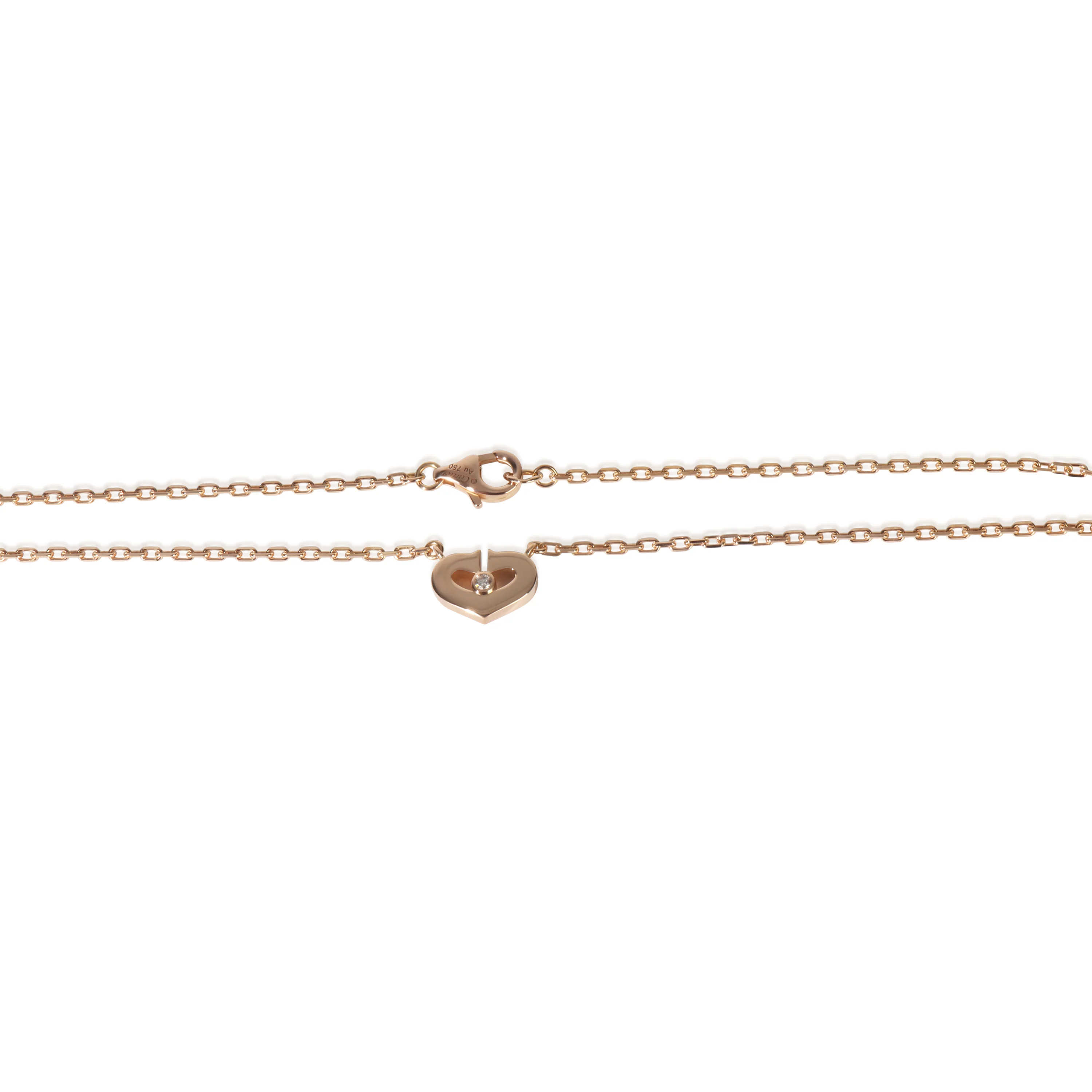 Rose Gold Diamond C de Cartier Heart Necklace - Image 2