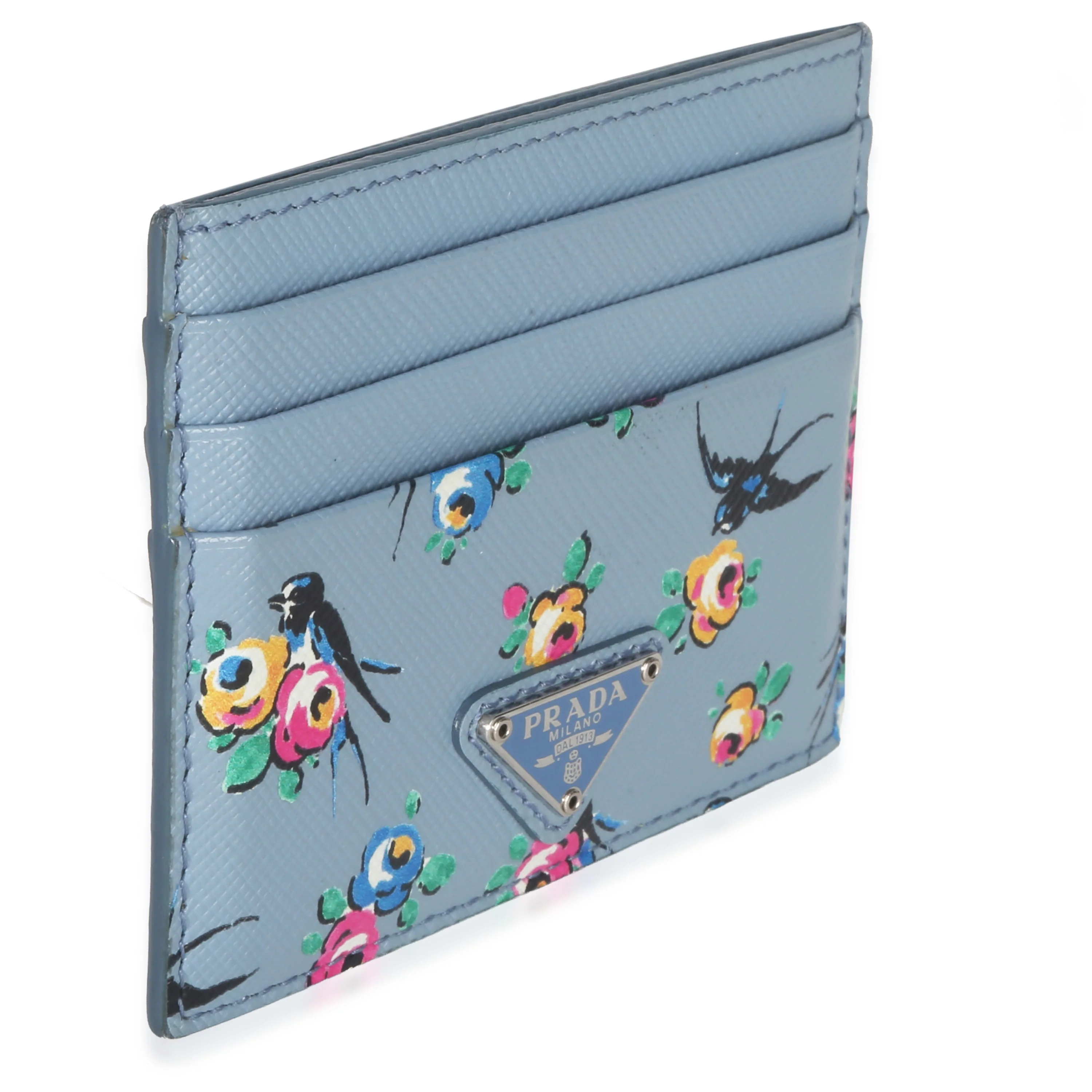 Light Blue Astral Swallow Saffiano Card Holder - Image 3