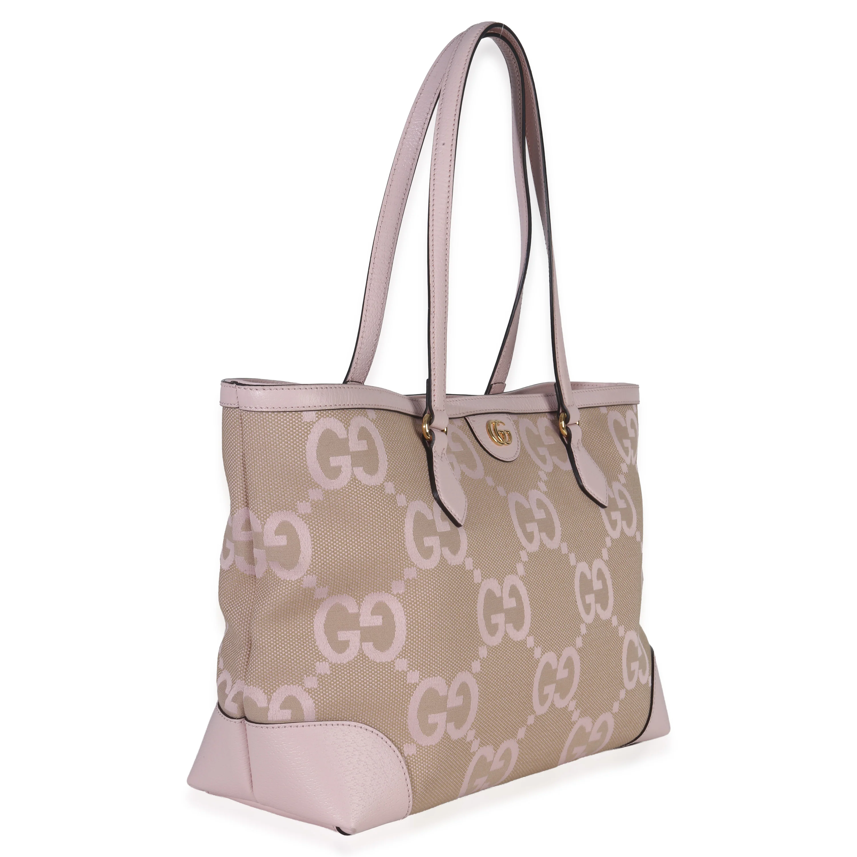 Pink Monogram Jumbo GG Textured Calfskin Large Ophidia Shopping Tote - Image 3