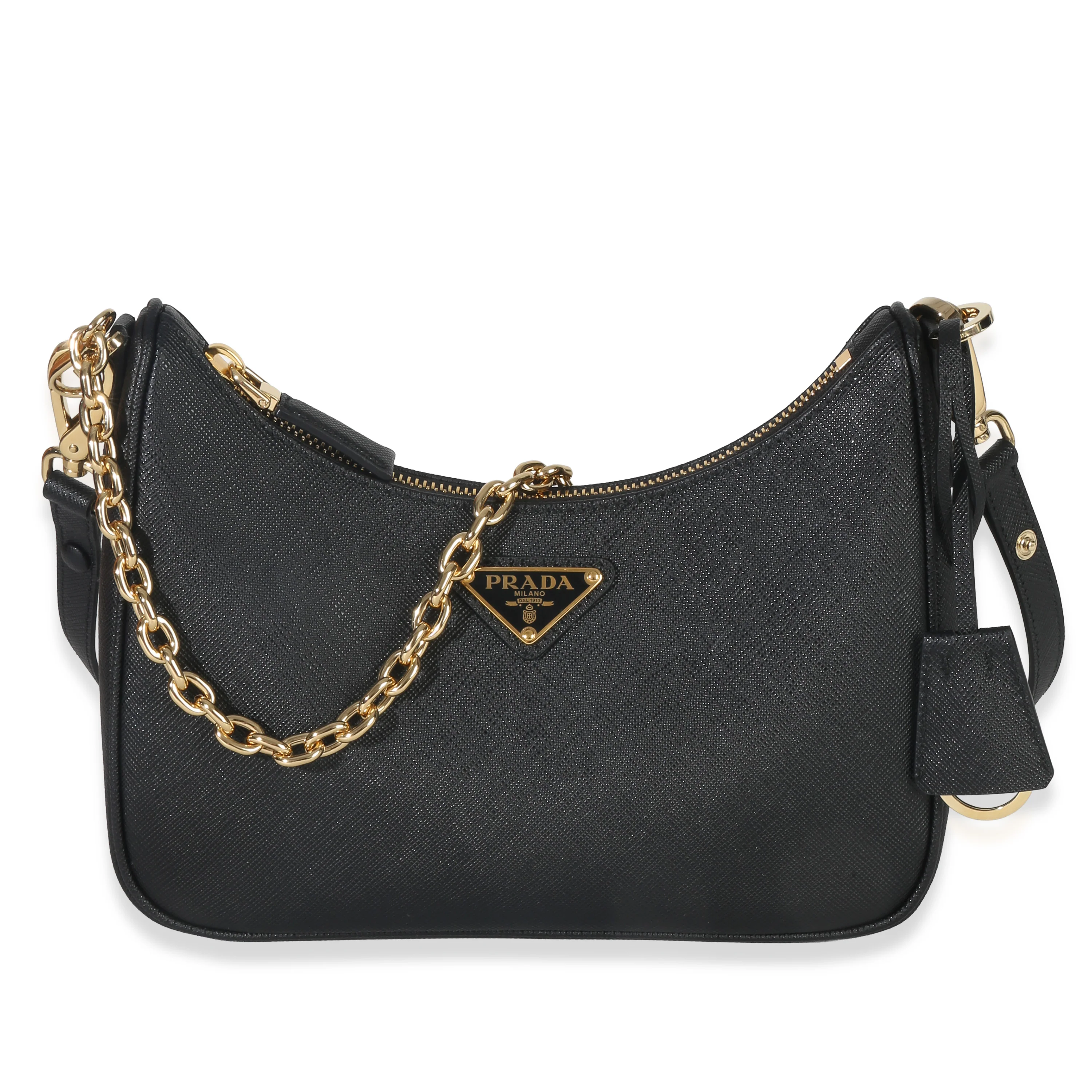 Black Saffiano Lux Re-Edition Mini Shoulder Bag
