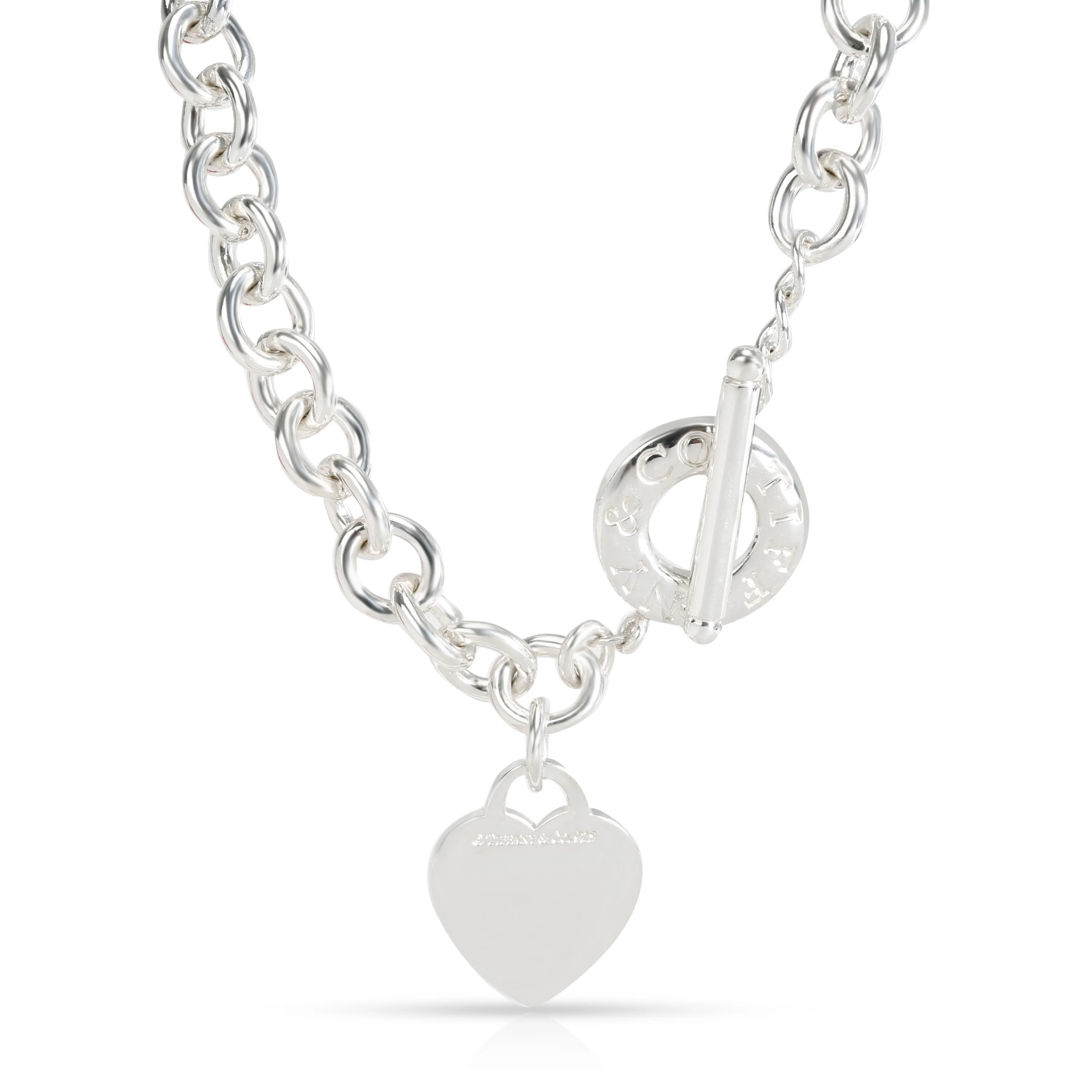 Sterling Silver Heart Tag Necklace