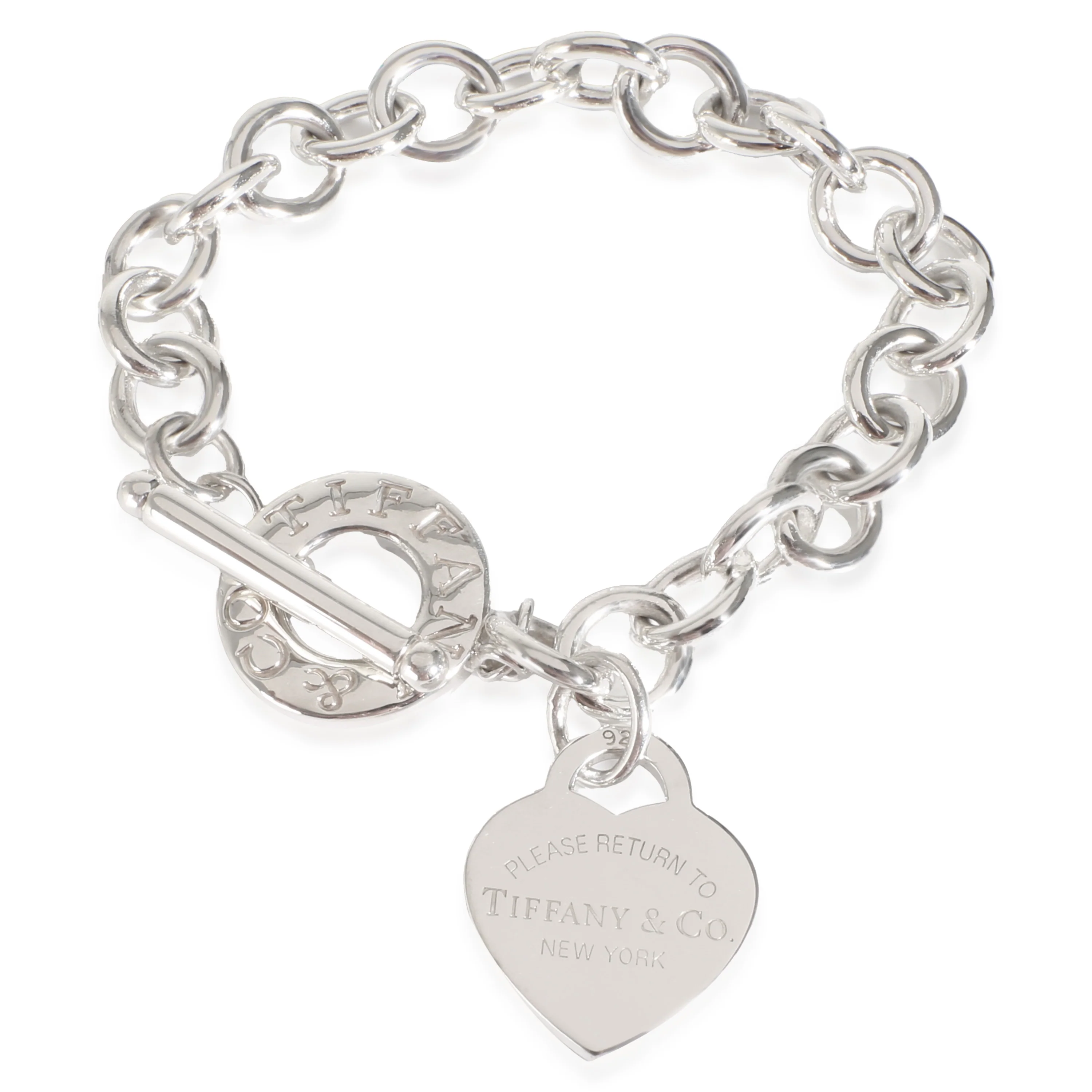 Sterling Silver Heart Tag Bracelet