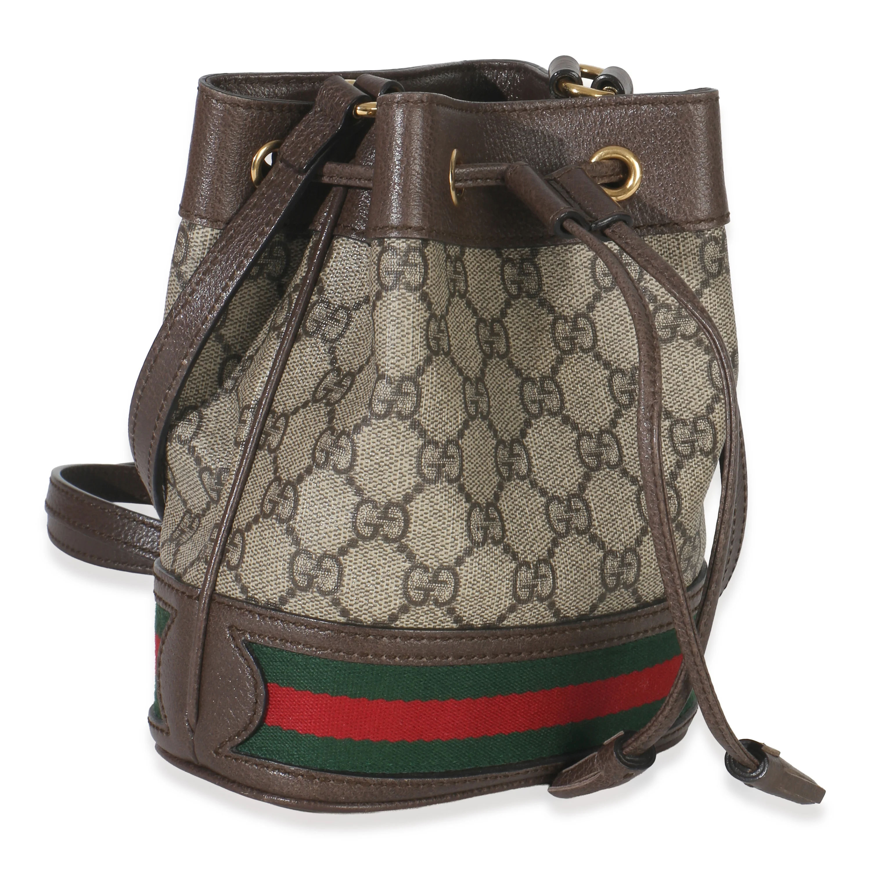 Beige GG Supreme Canvas Ophidia Mini Bucket Bag - Image 3