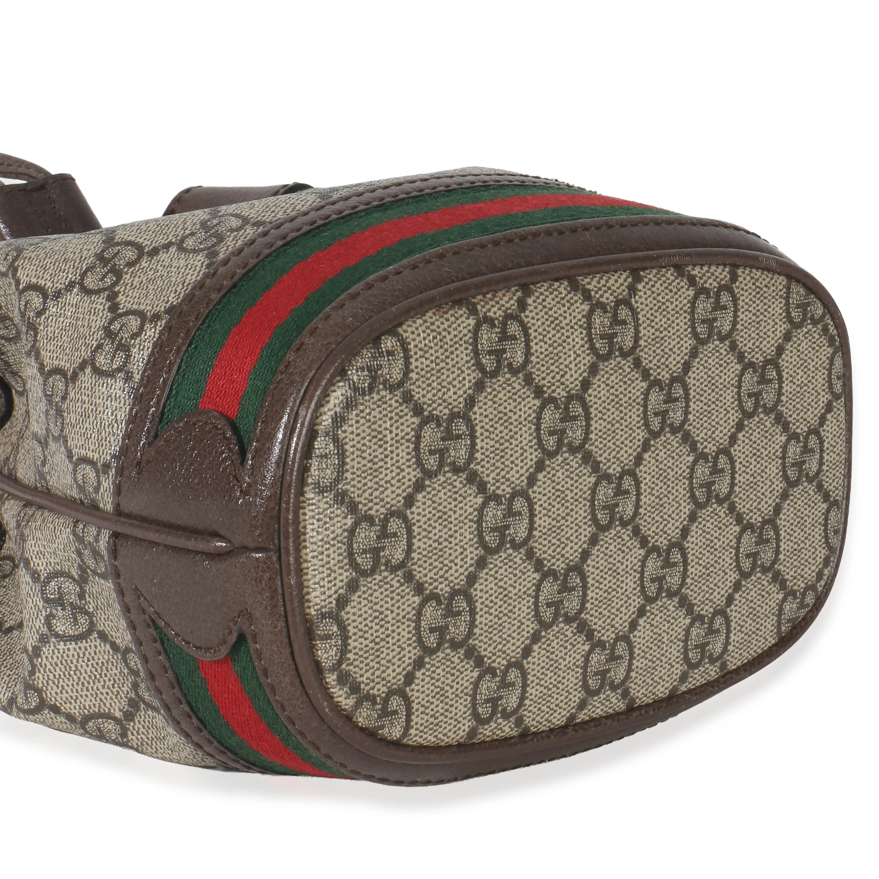Beige GG Supreme Canvas Ophidia Mini Bucket Bag - Image 6