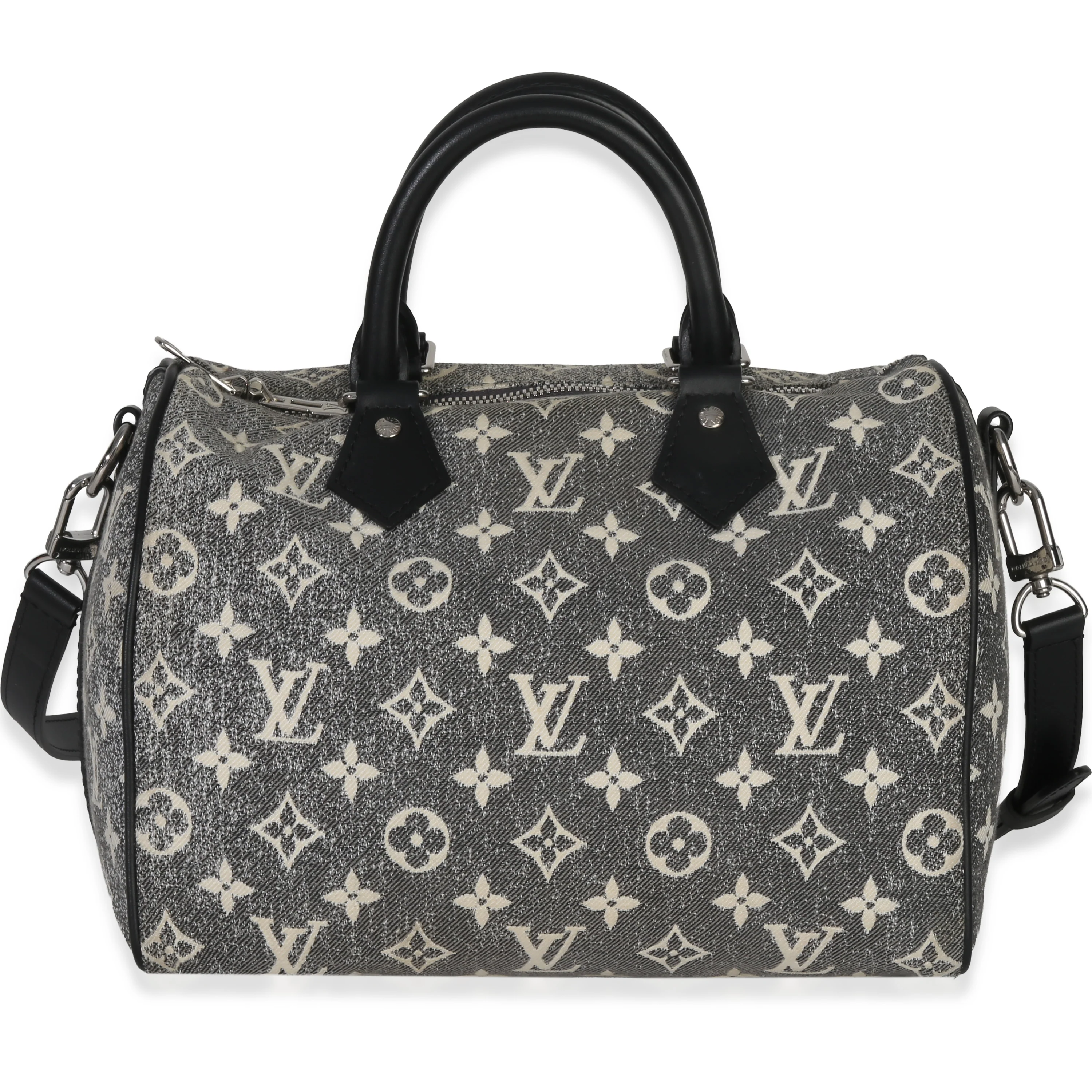Black Monogram Denim Jacquard Speedy Bandouliere 25