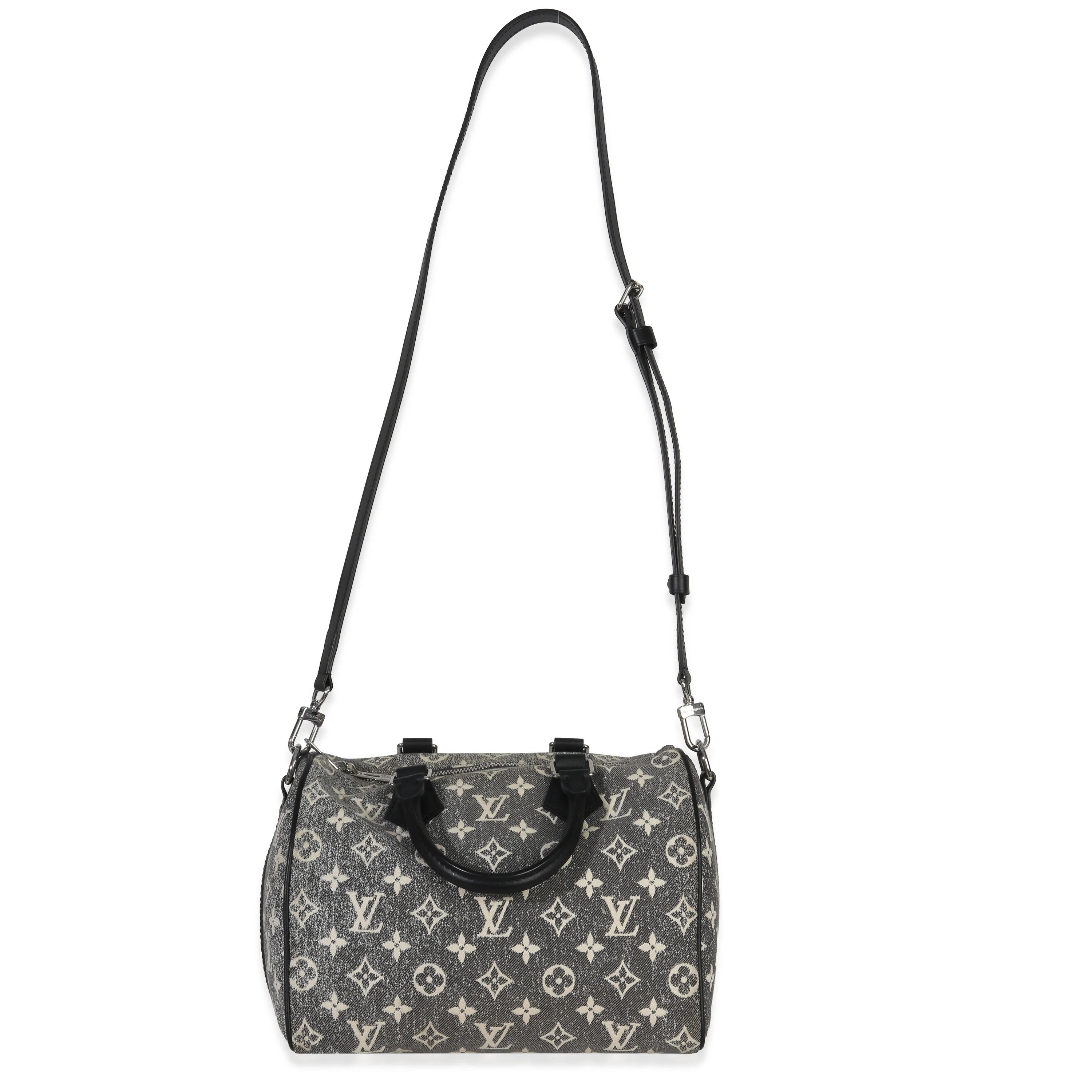 Black Monogram Denim Jacquard Speedy Bandouliere 25 - Image 8