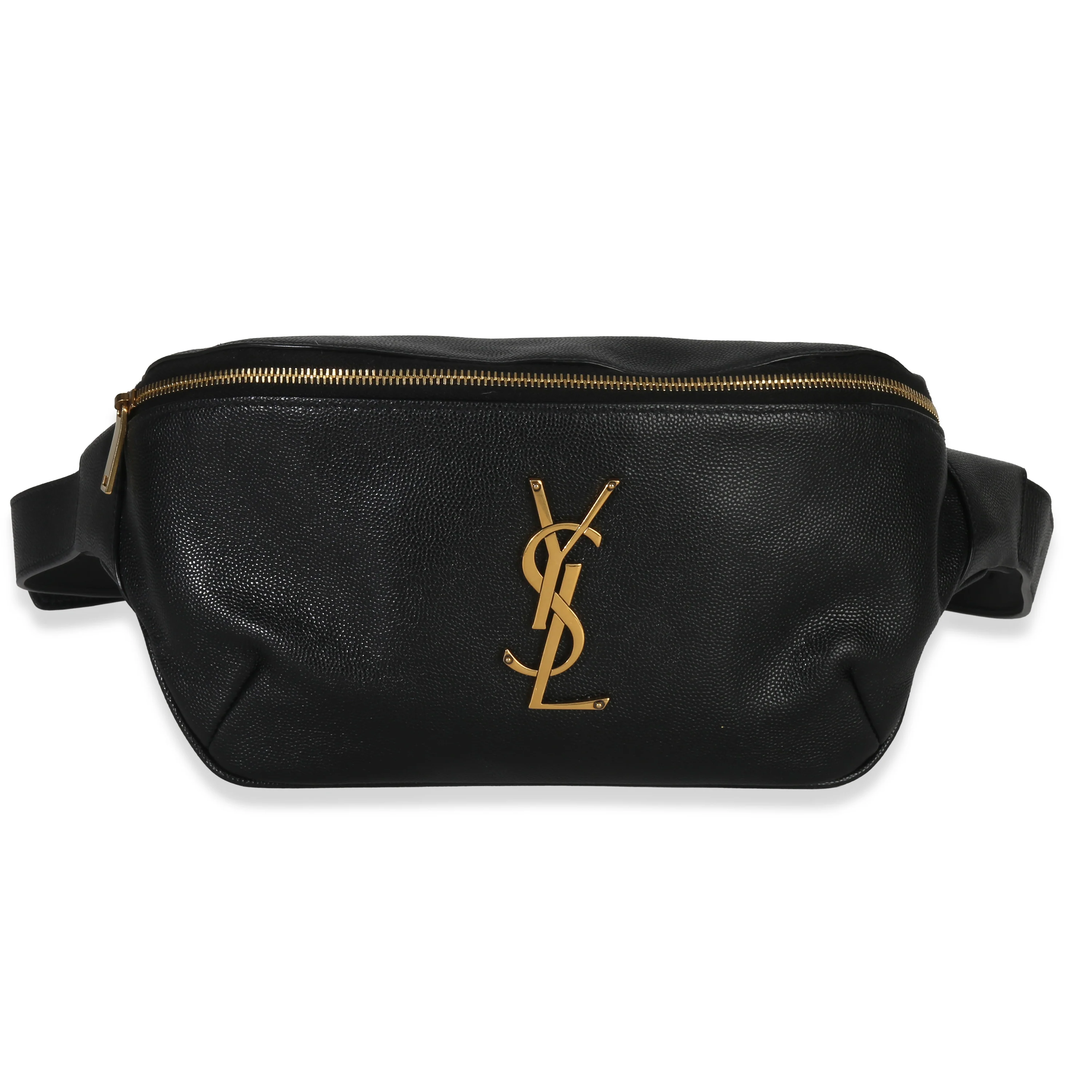 Black Grain De Poudre Monogram Belt Bag