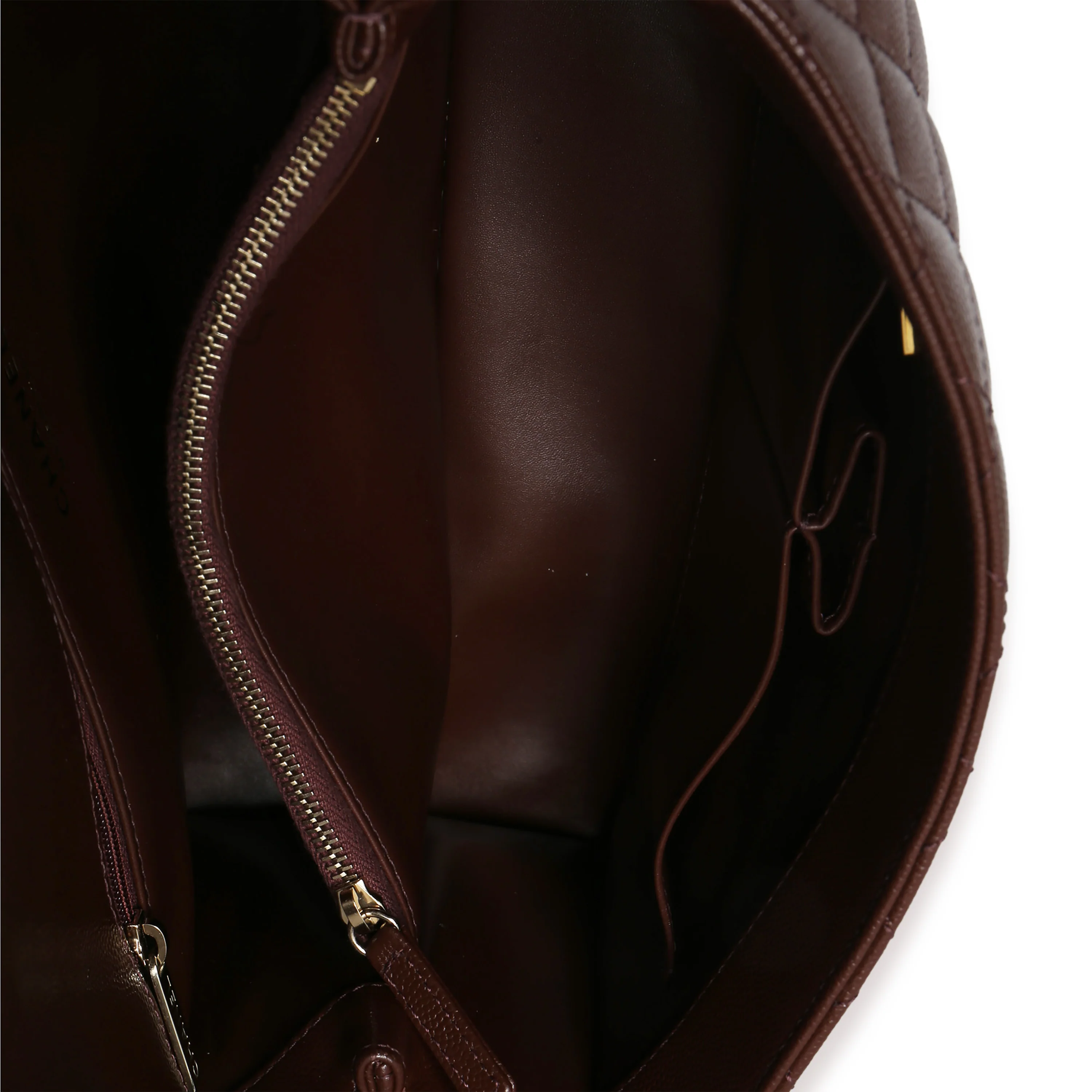 Marron Quilted Caviar Large Coco Top Handle Bag - Image 9