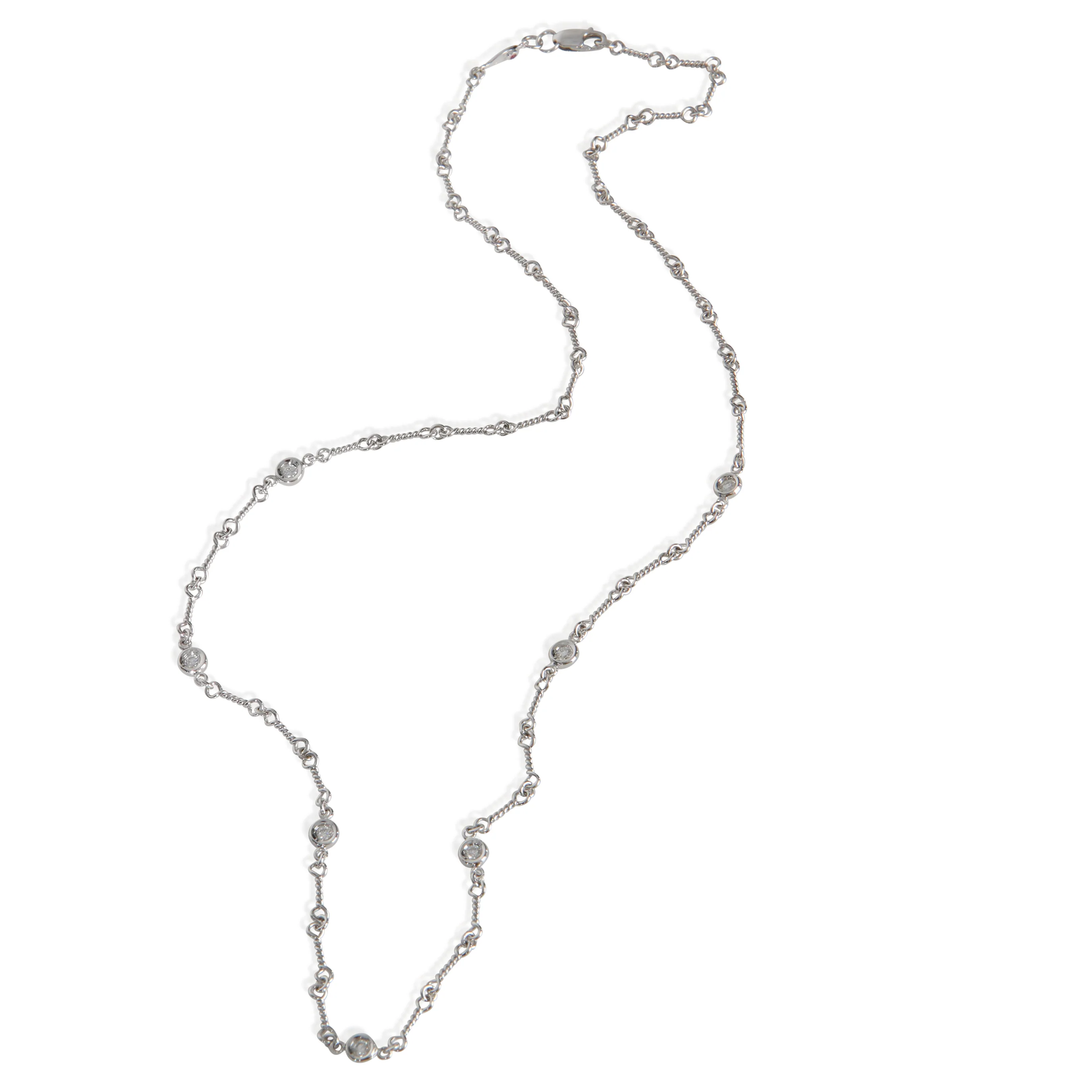 White Gold Diamond Diamond By The Inch Necklace - Image 3