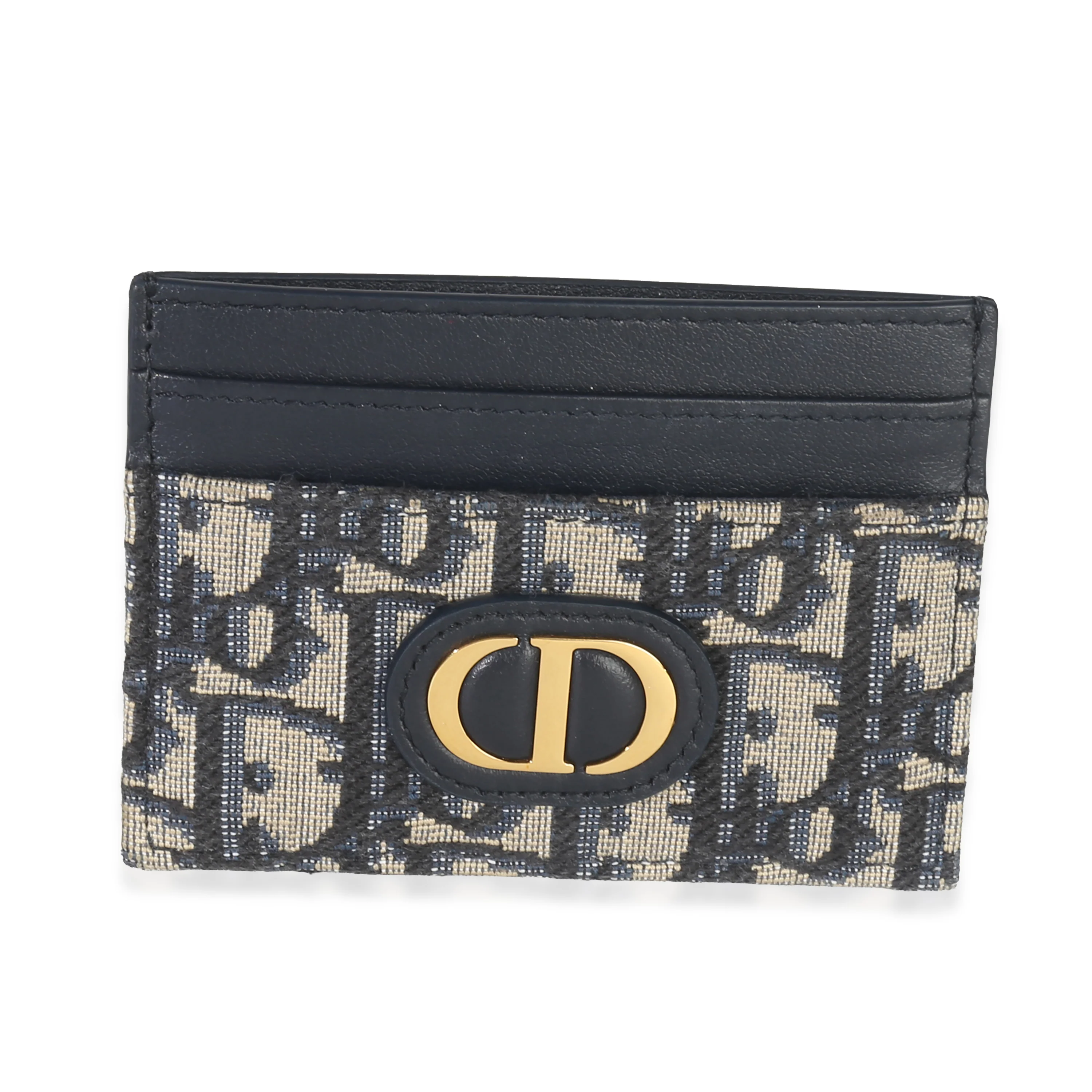 Navy Oblique Logo Card Holder