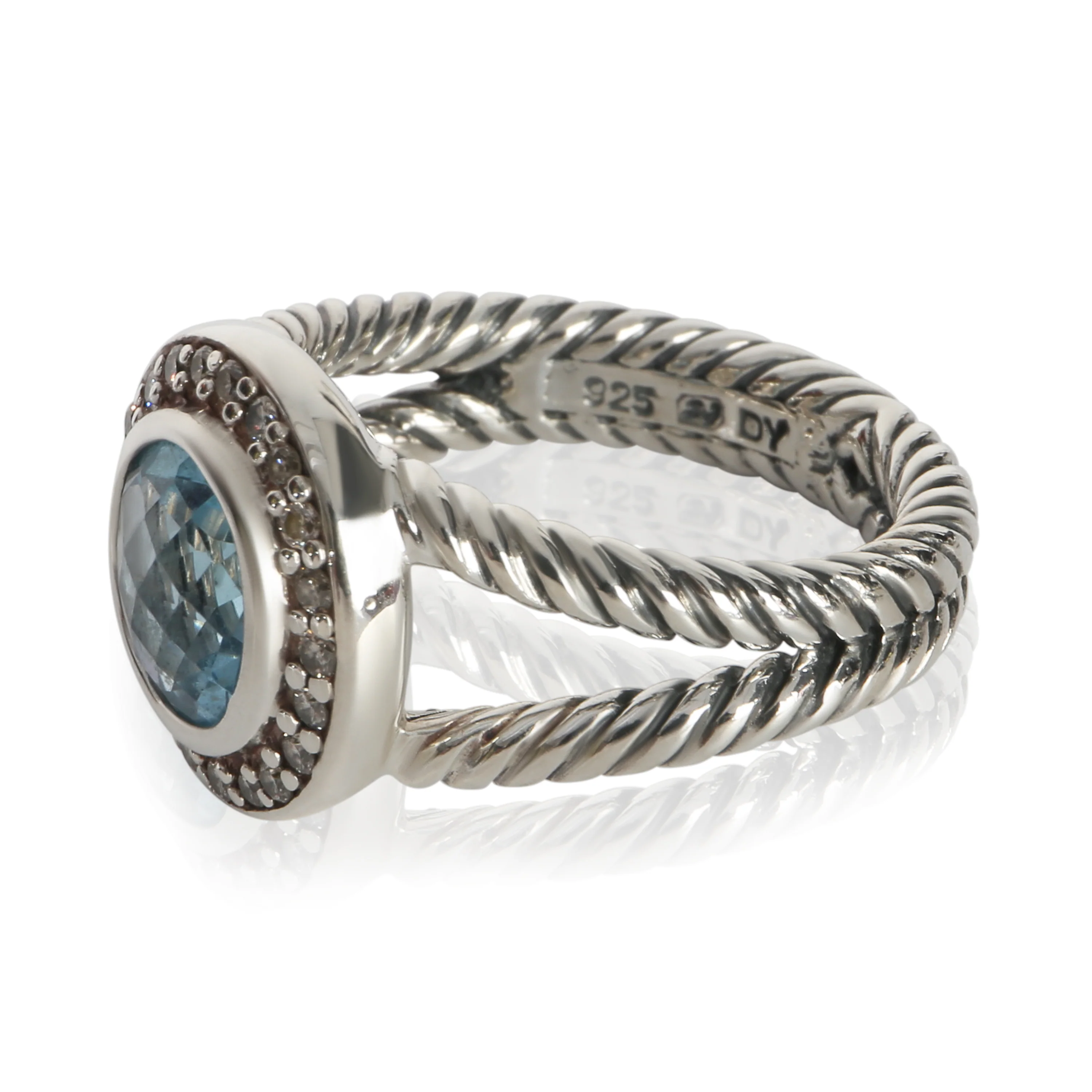Sterling Silver Topaz and Diamond Cerise Ring - Image 2