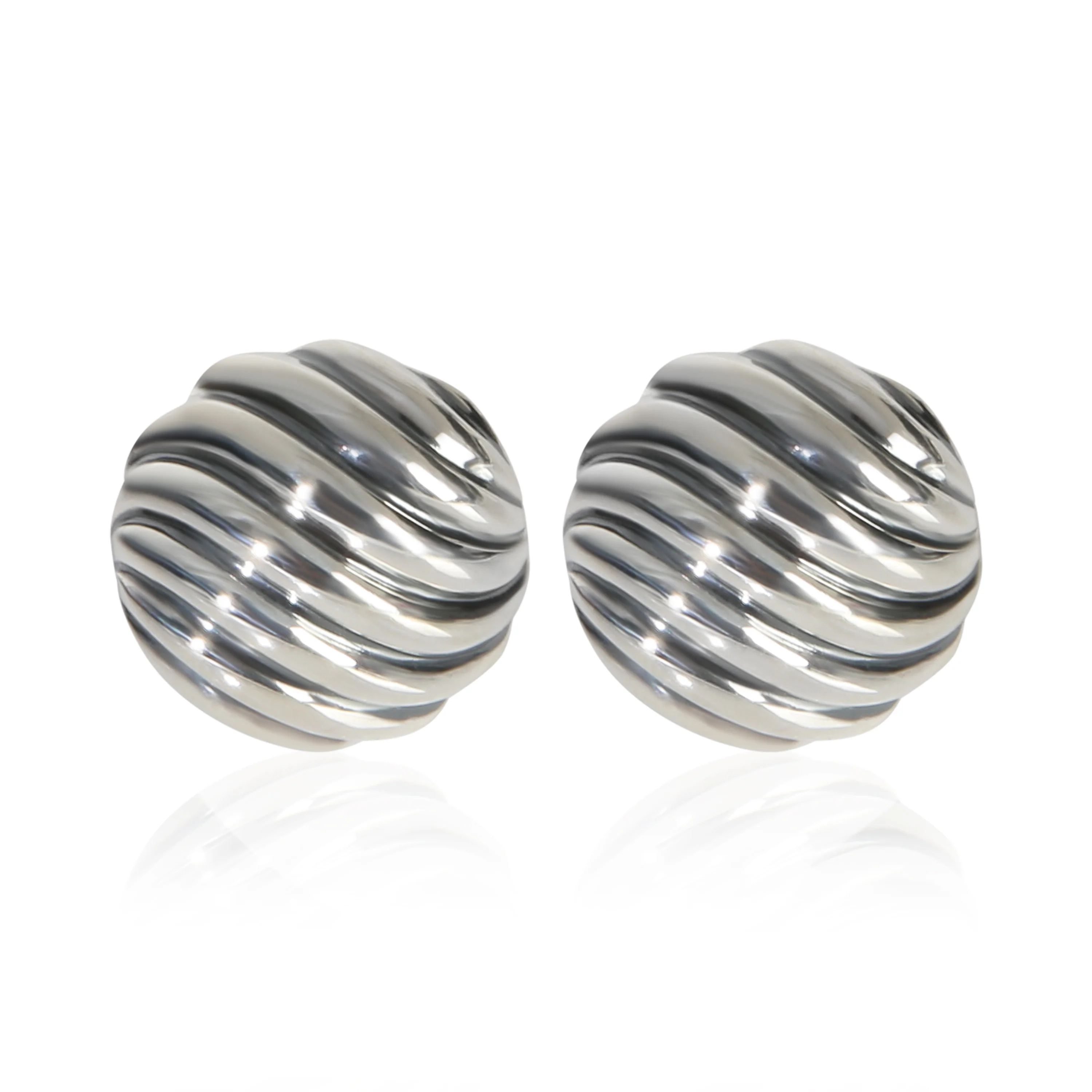 Sterling Silver Sculpted Cable Earrings