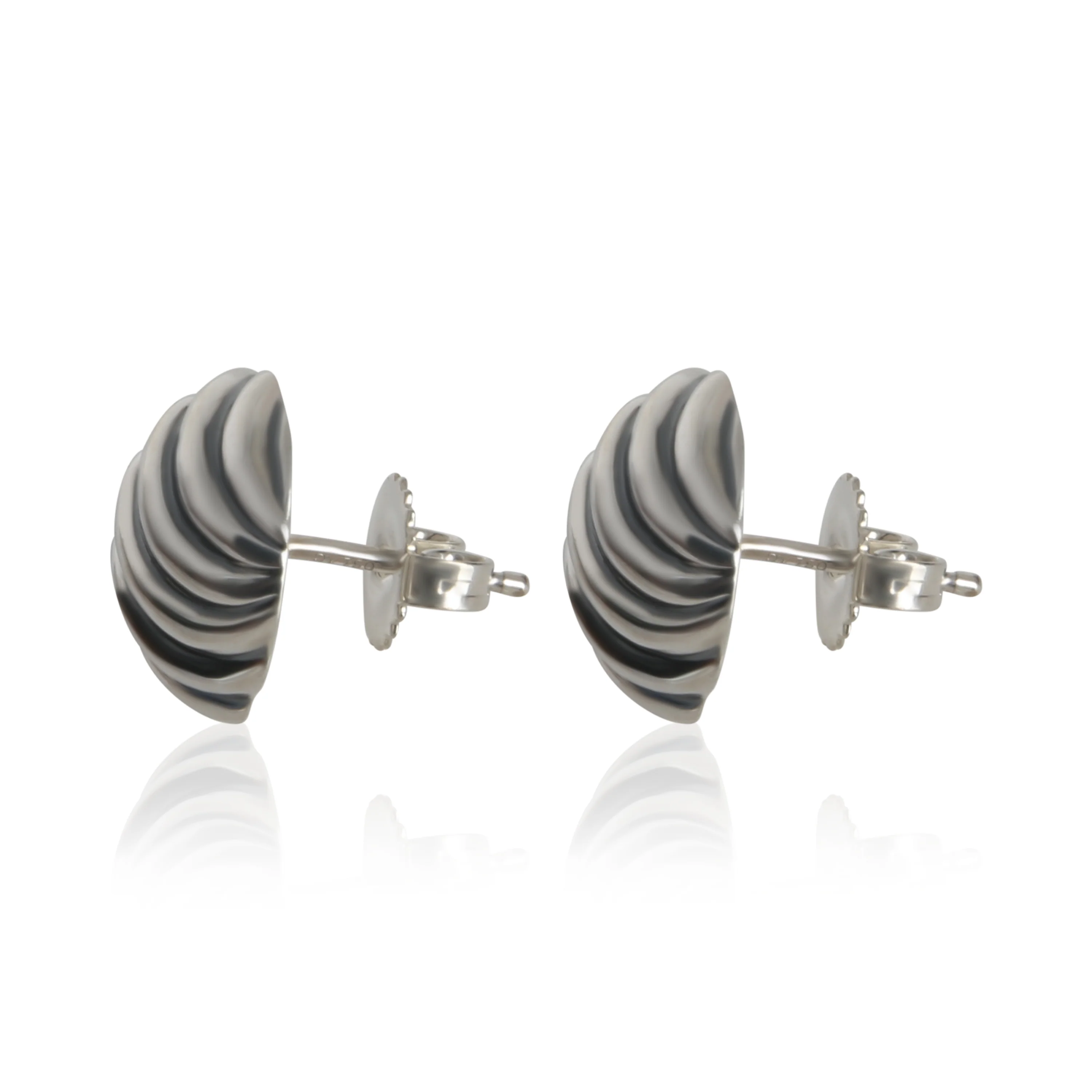 Sterling Silver Sculpted Cable Earrings - Image 2