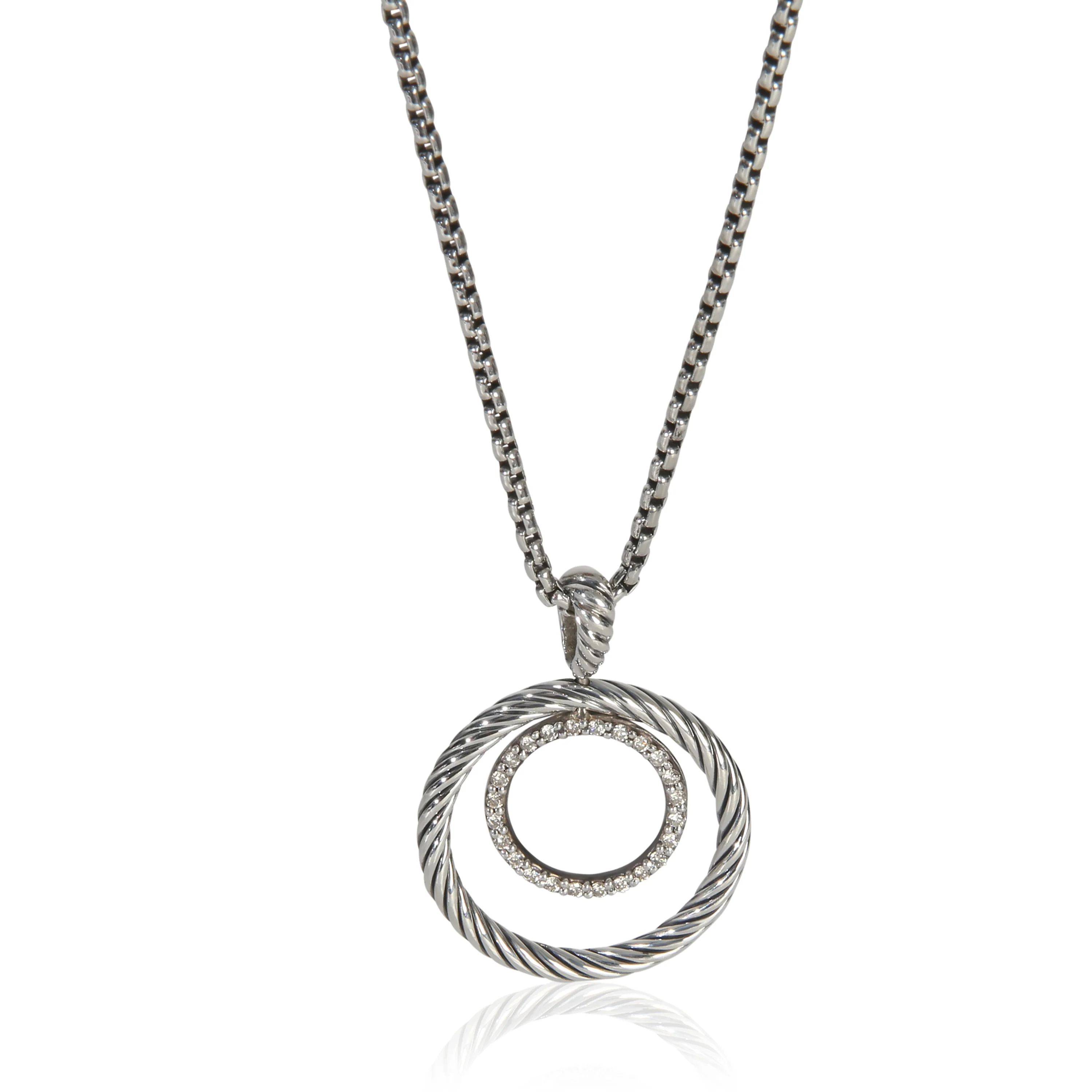 Sterling Silver Diamond Mobile Circle Pendant