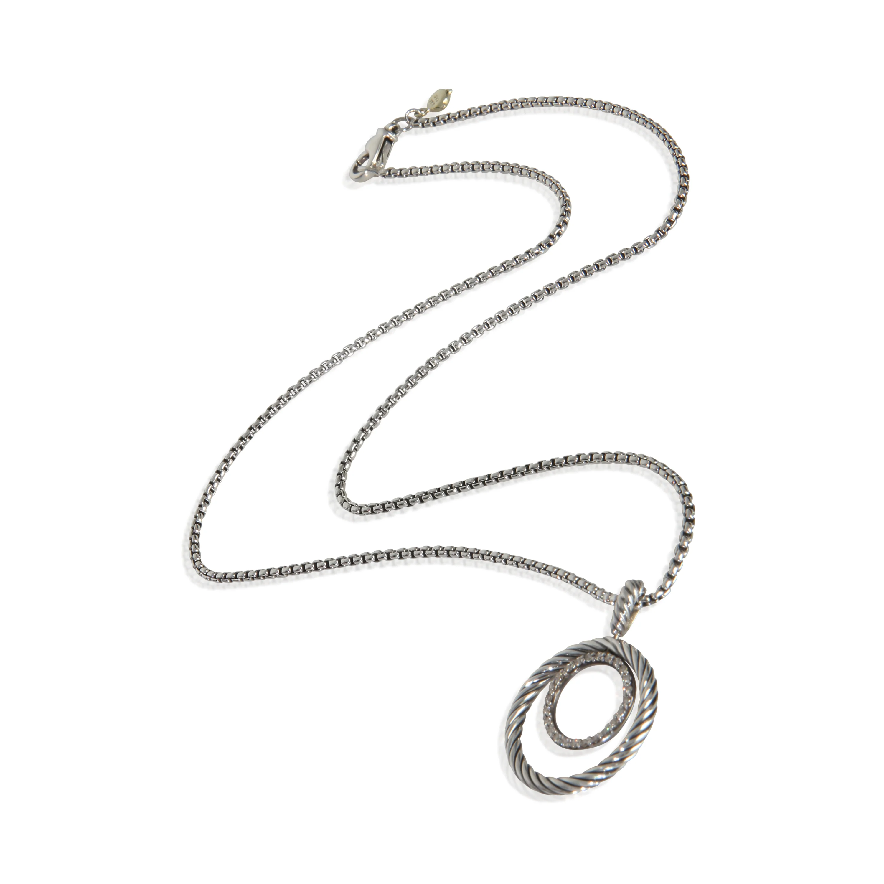 Sterling Silver Diamond Mobile Circle Pendant - Image 2
