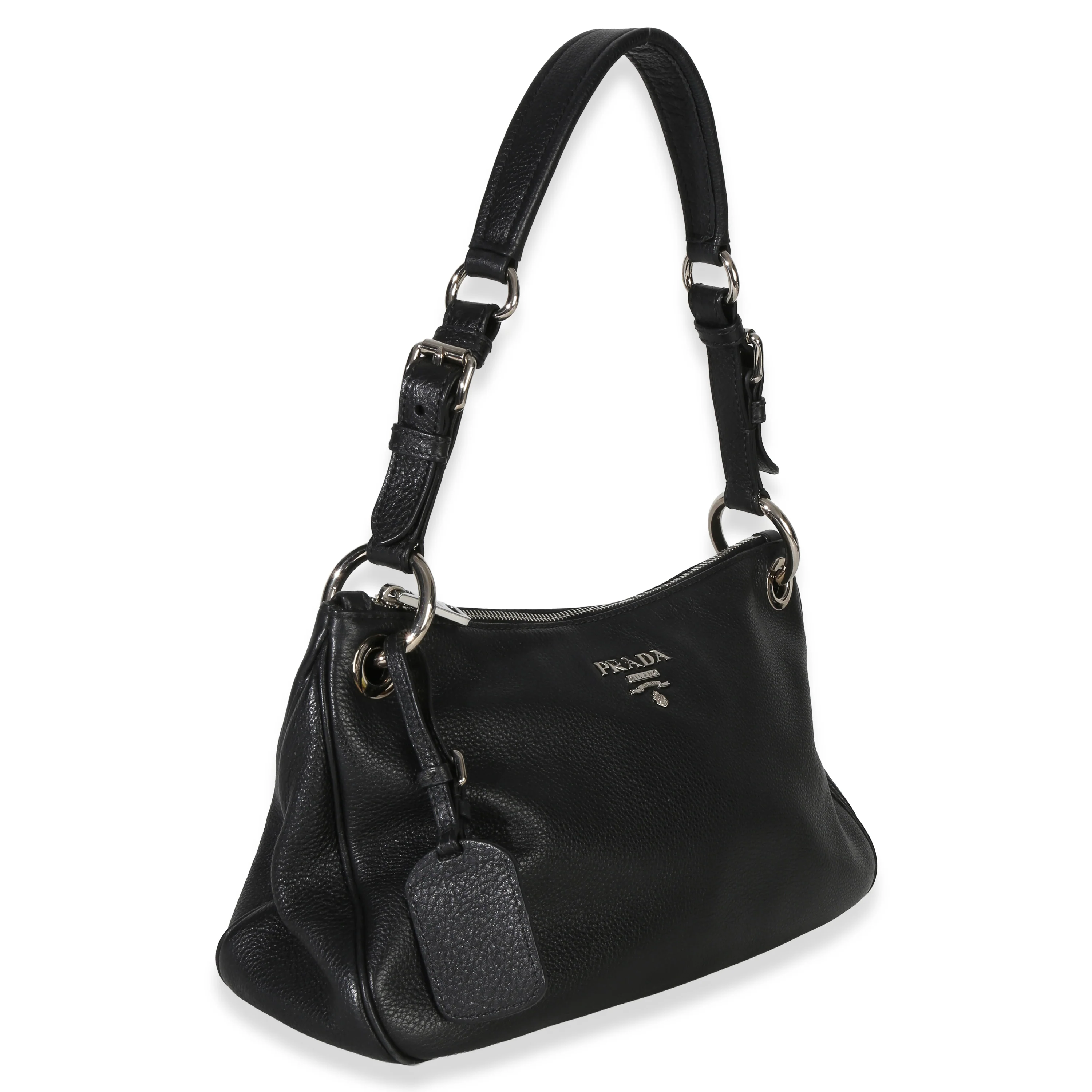 Black Vitello Phenix Logo Shoulder Bag - Image 3