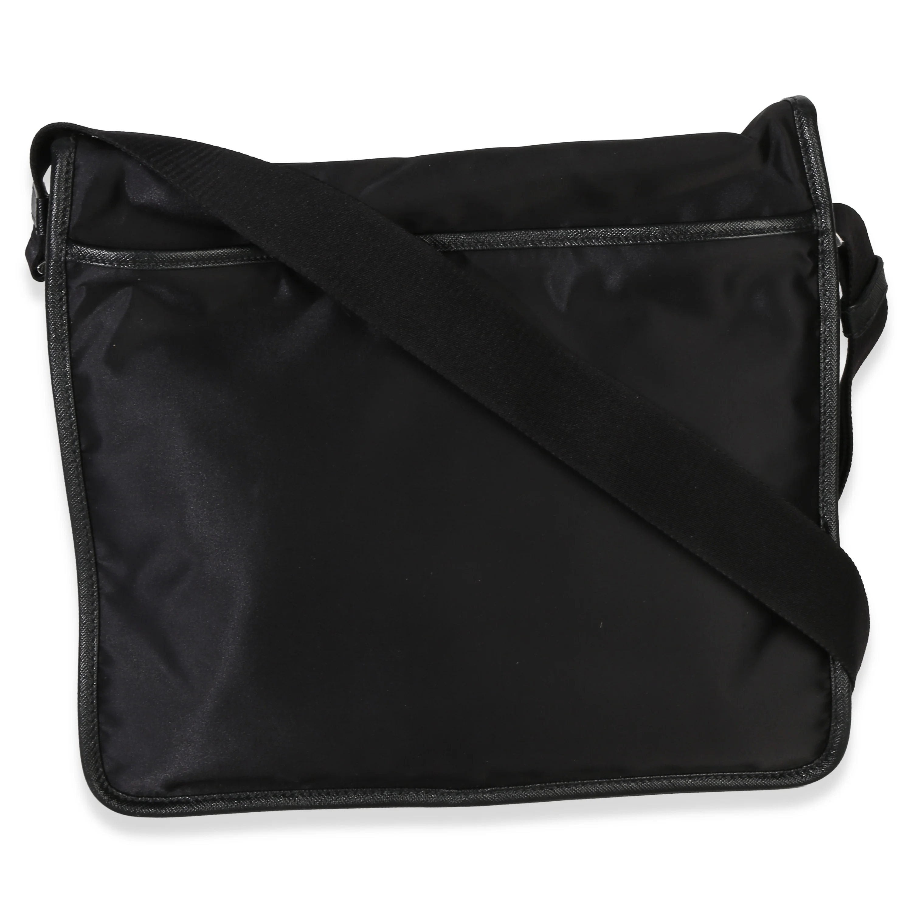 Black Nylon Saffiano Logo Buckle Messenger Bag - Image 4
