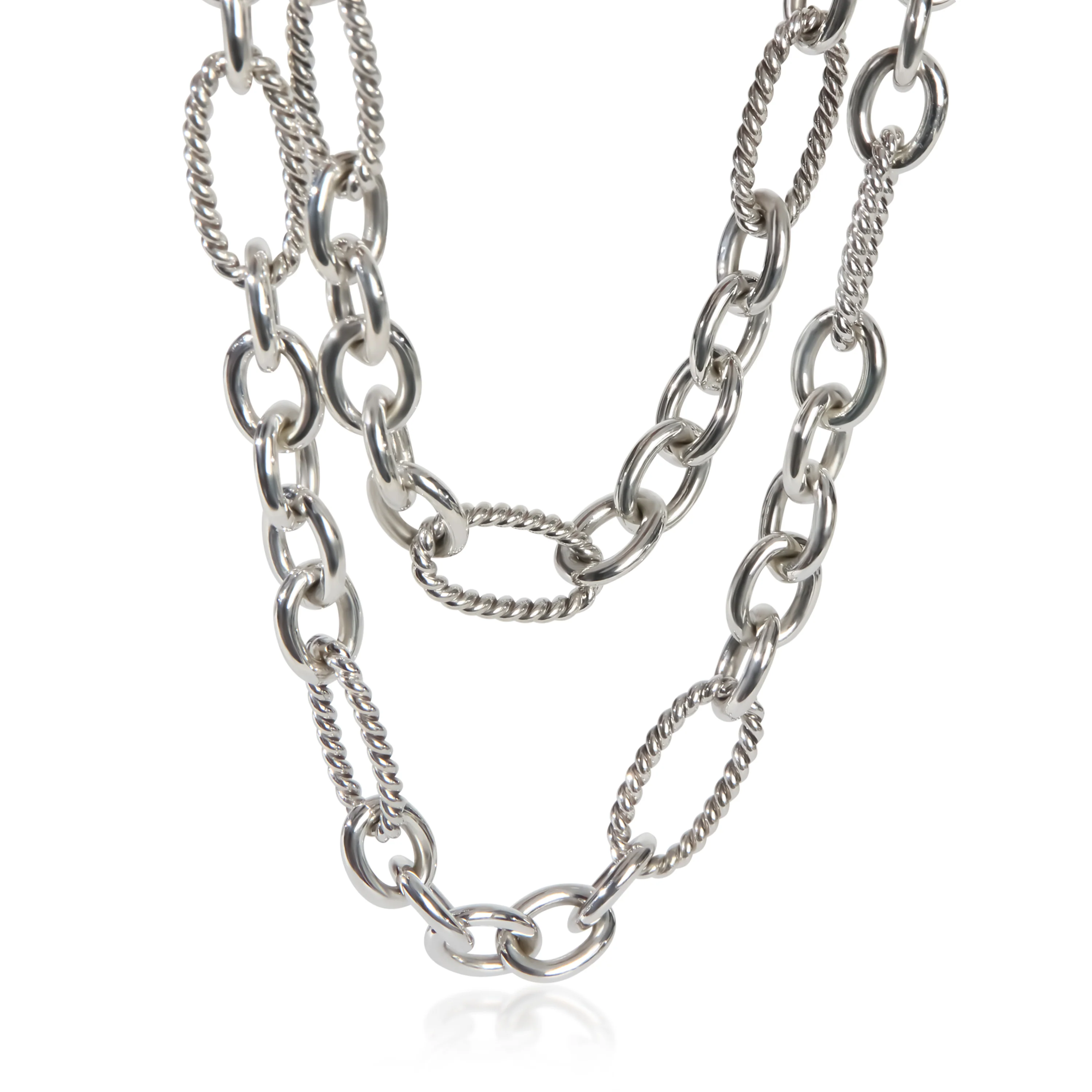 Sterling Silver  Figaro Link Necklace