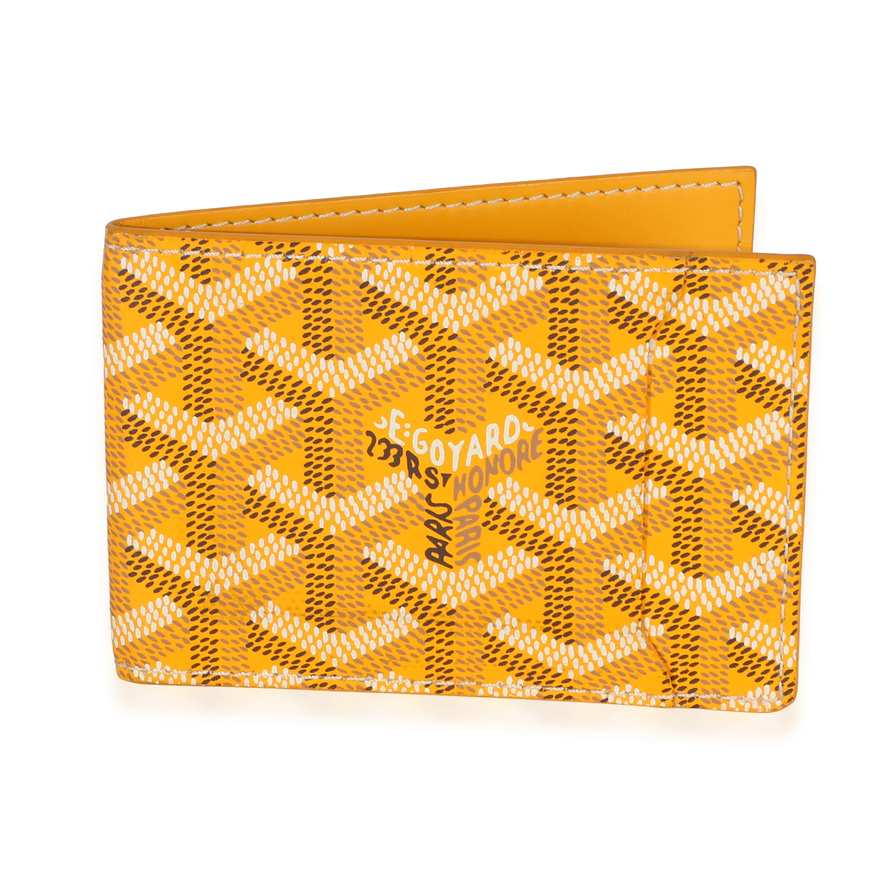 Yellow Goyardine Canvas  Victoire Bi-Fold Wallet