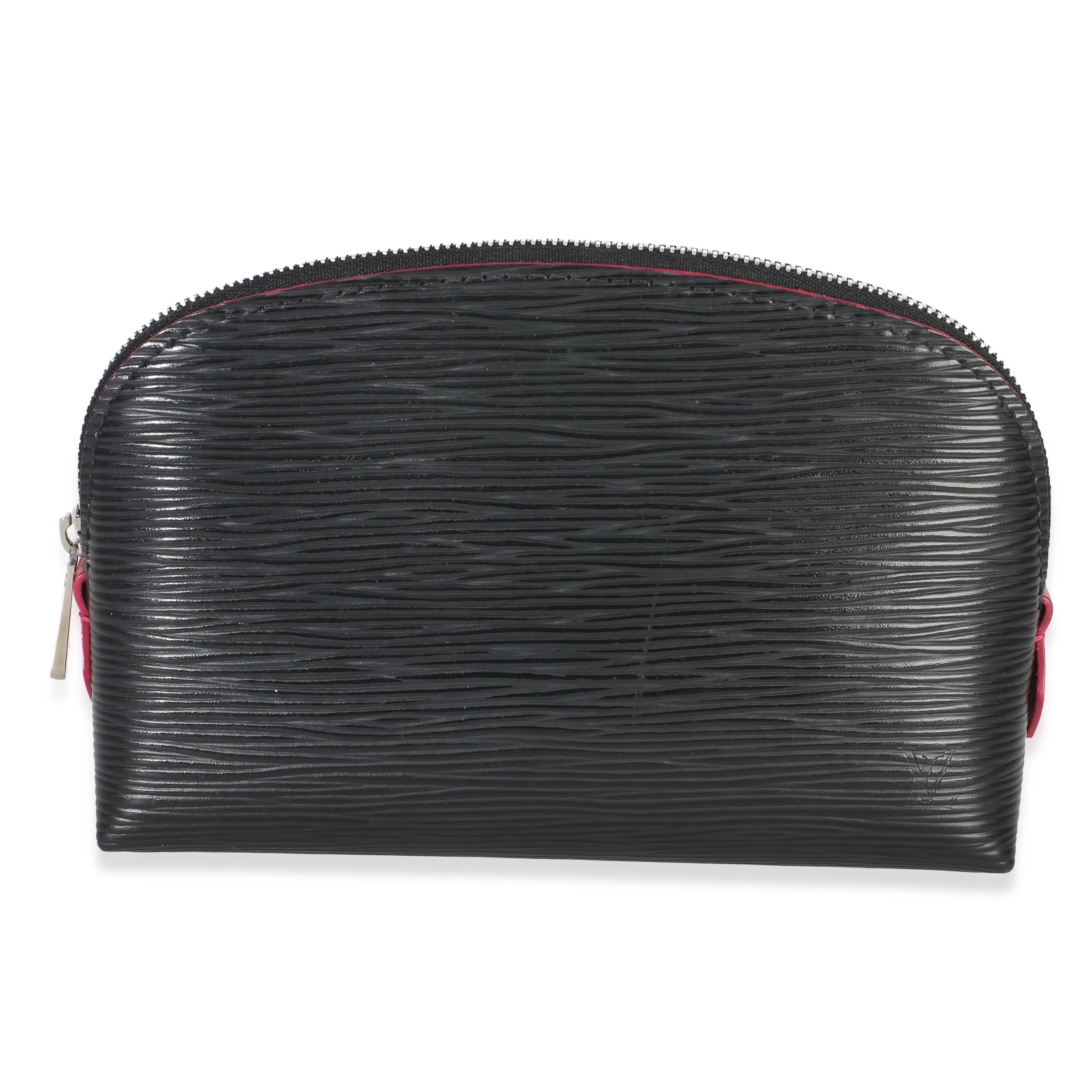 Black Epi Leather Cosmetic Pouch