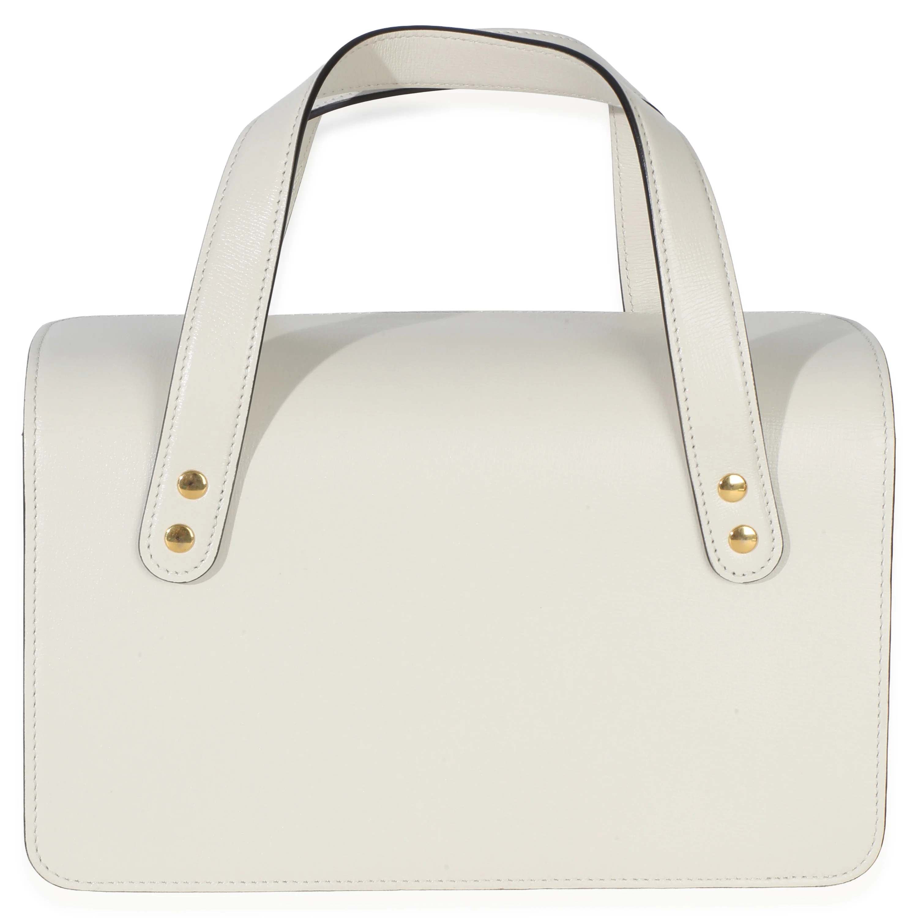Mystic White Calfskin Small Horsebit 1955 Foldover Top Handle Bag - Image 4