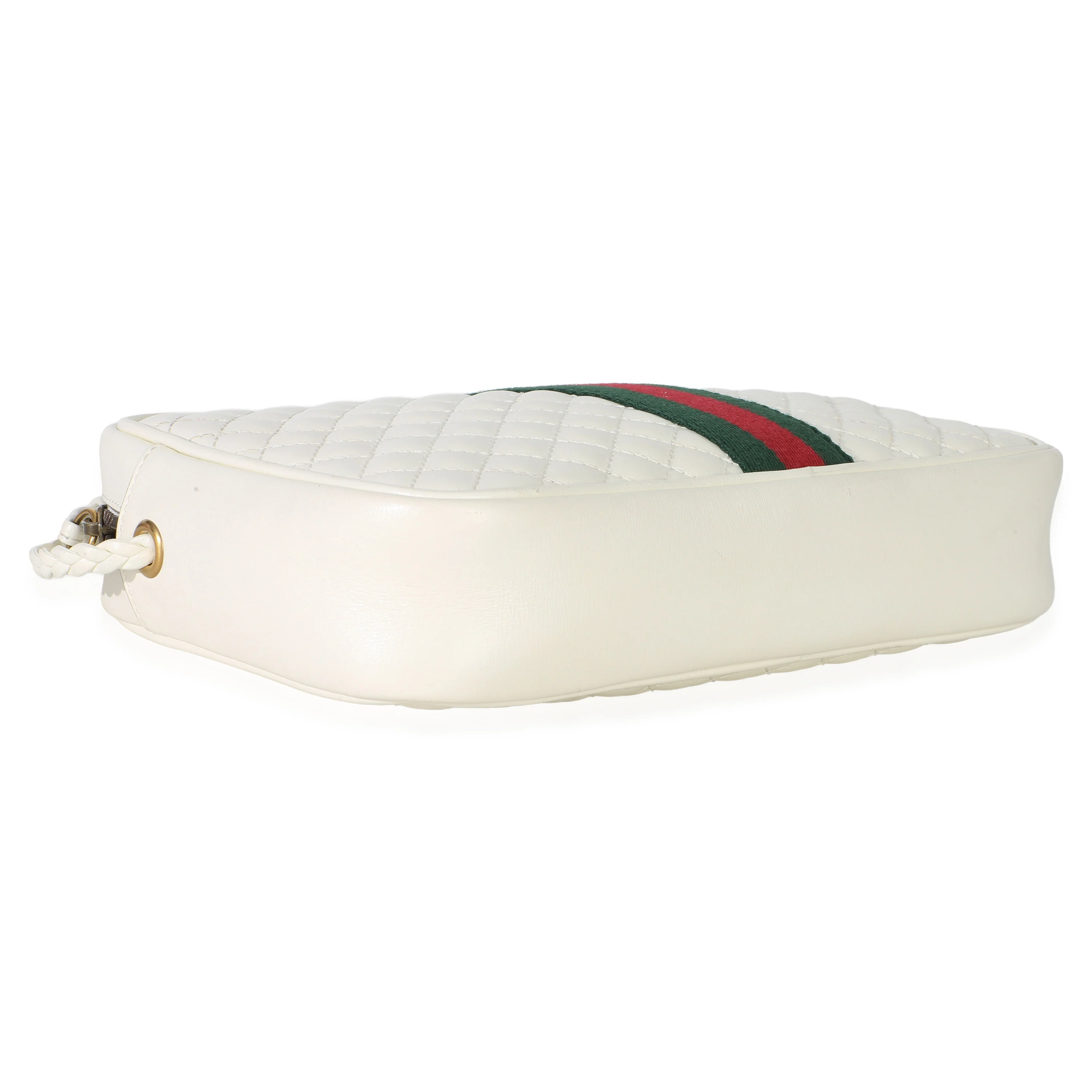 White Calfskin Web Trapuntata Medium GG Shoulder Bag - Image 6