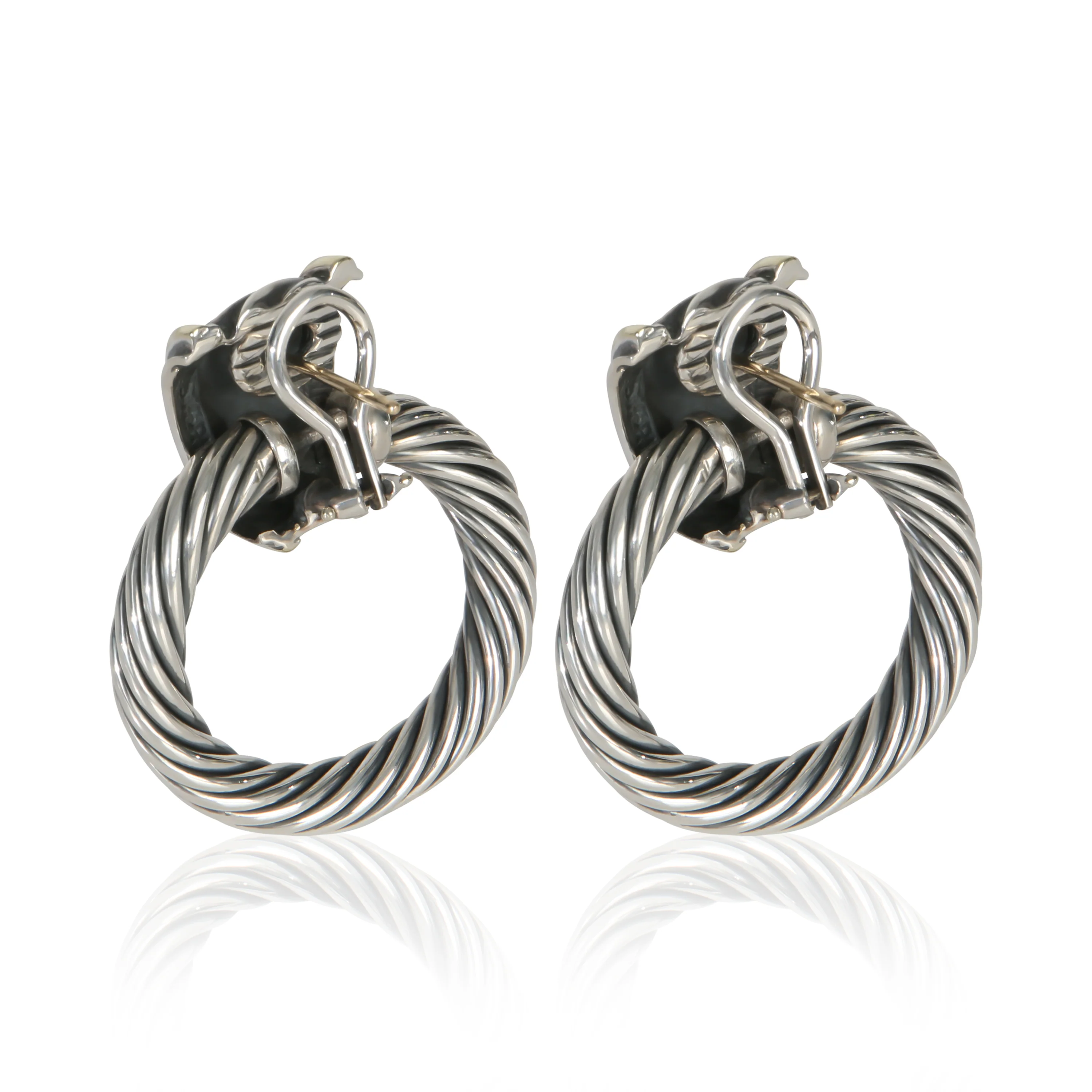 Yellow Gold & Sterling Silver  Thoroughbred Earrings - Image 3