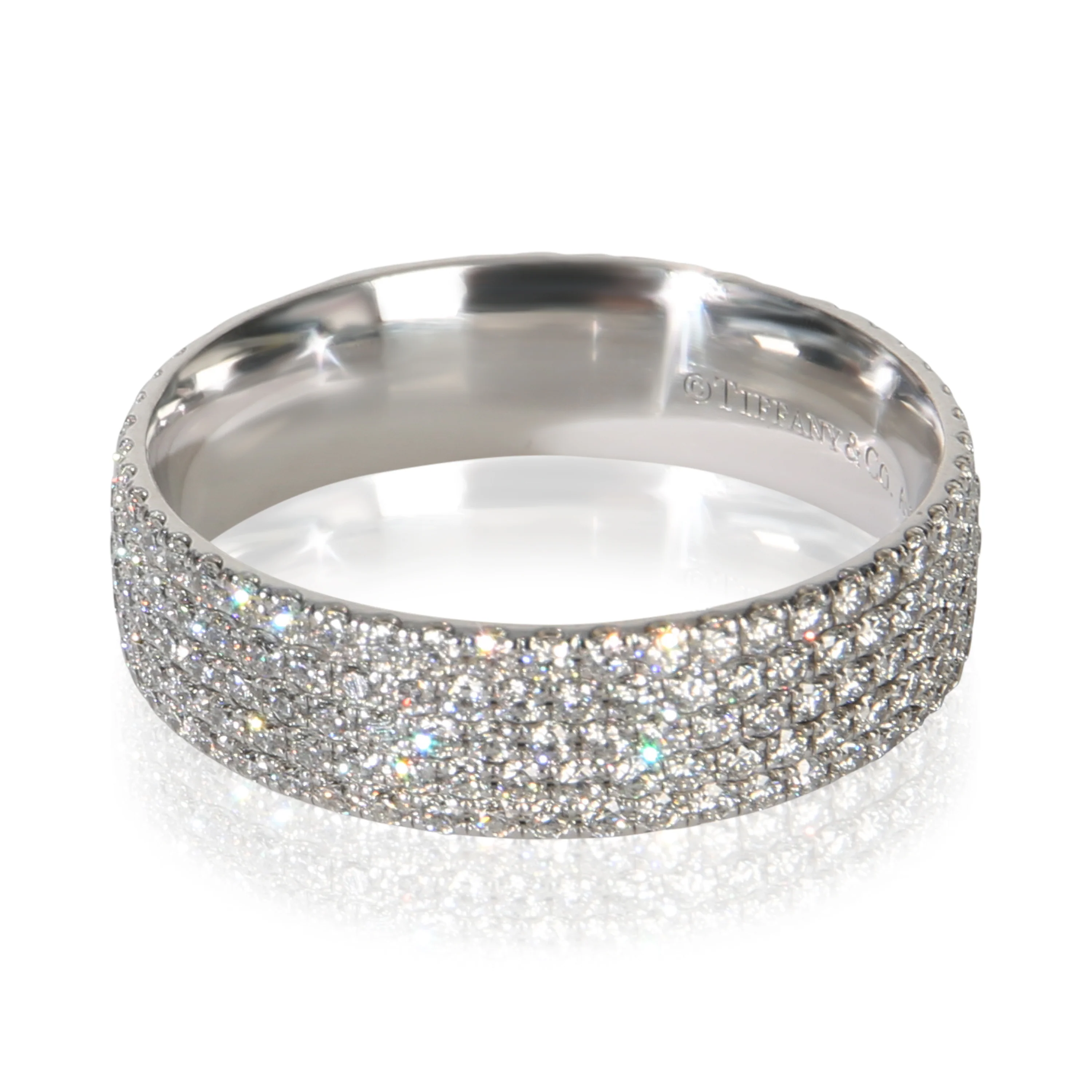 White Gold Diamond Metro 5 Row Ring - Image 2